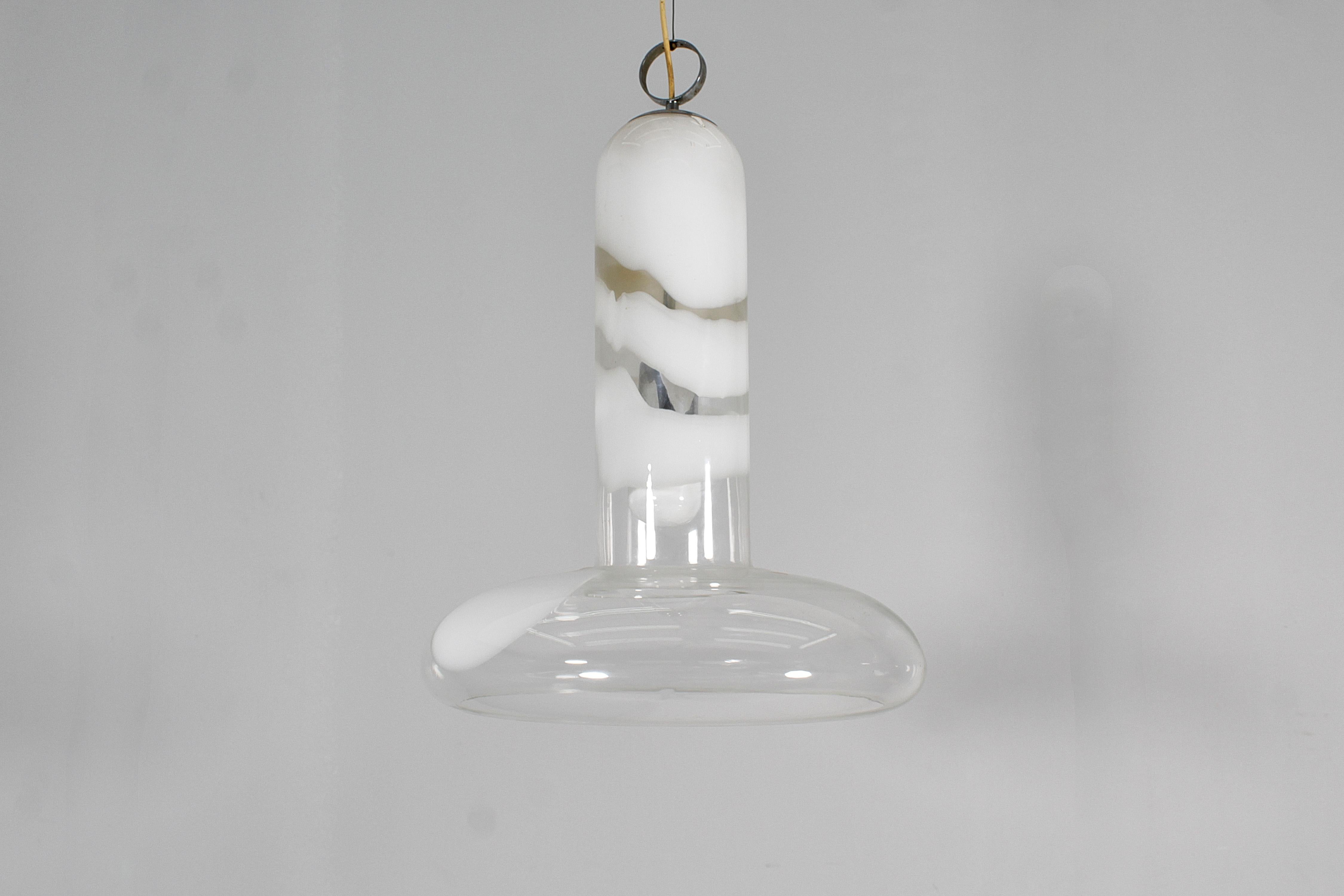 Mid-Century C. Nason for Mazzega (attr.) Murano Glass Bell Chandelier 60s Italy For Sale 1