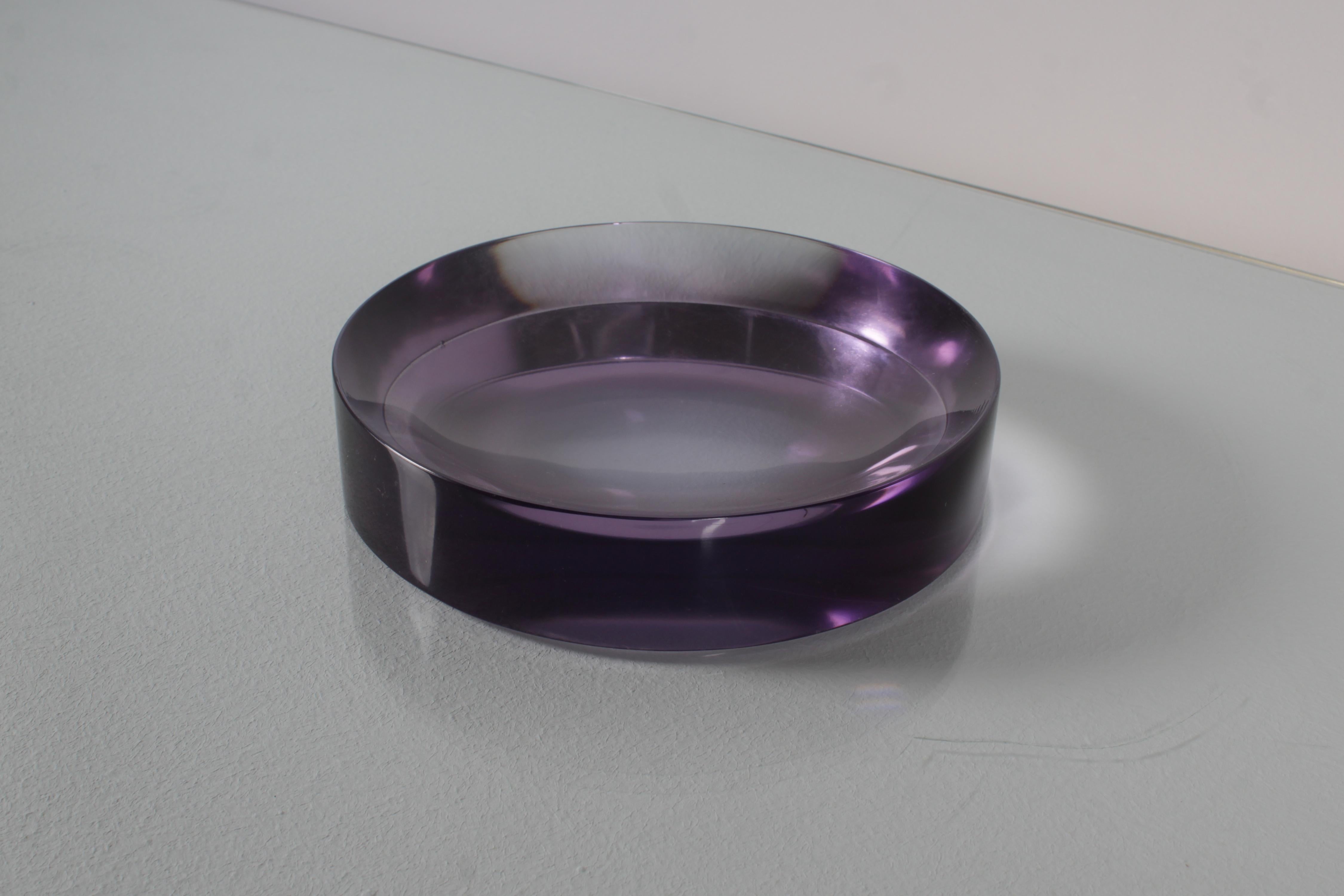 Mid-20th Century Mid-Century C. Nason Style Pocket Emptier in Solid Purple Murano Glass Italy 60s For Sale