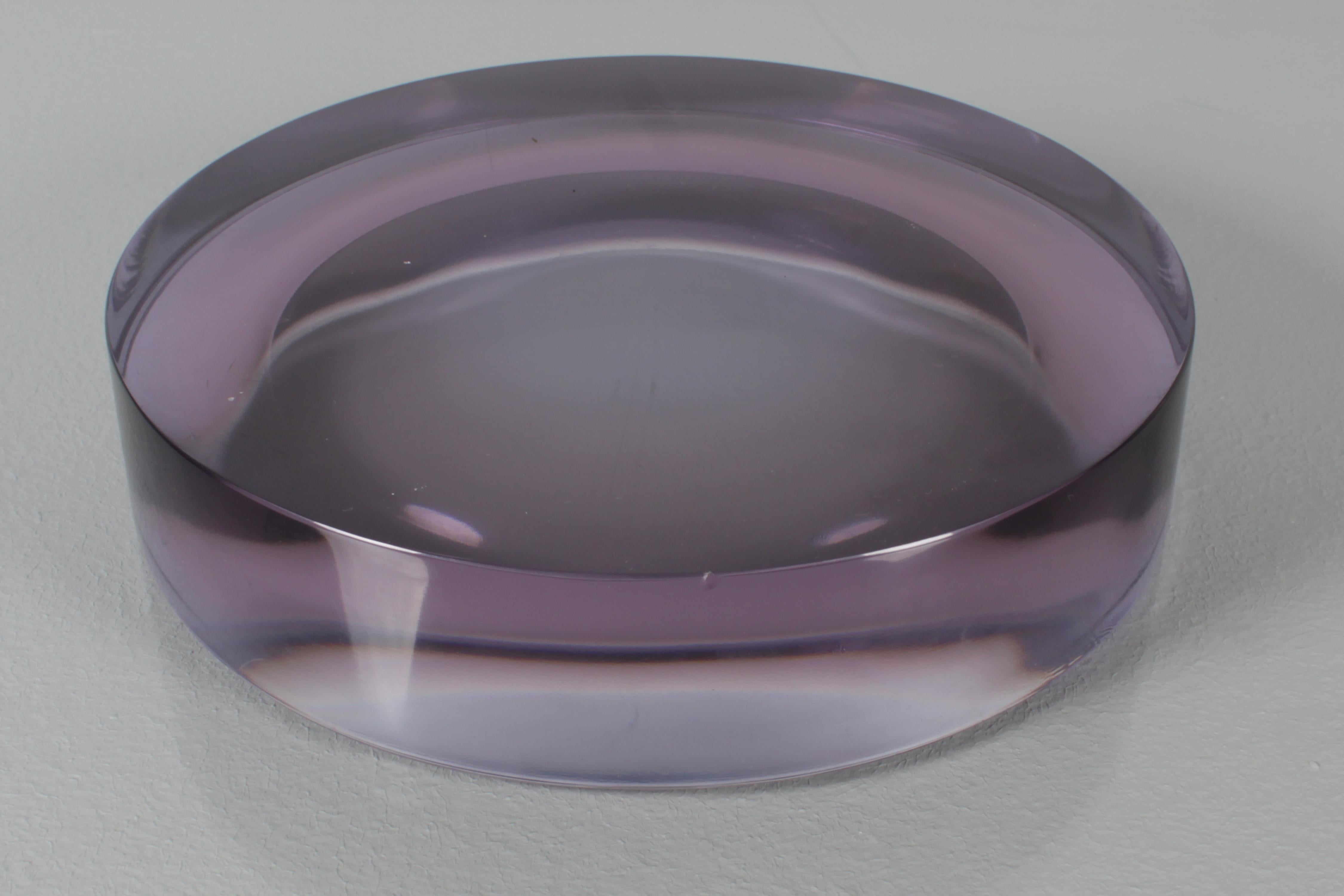 Mid-Century C. Nason Style Pocket Emptier in Solid Purple Murano Glass Italy 60s For Sale 3