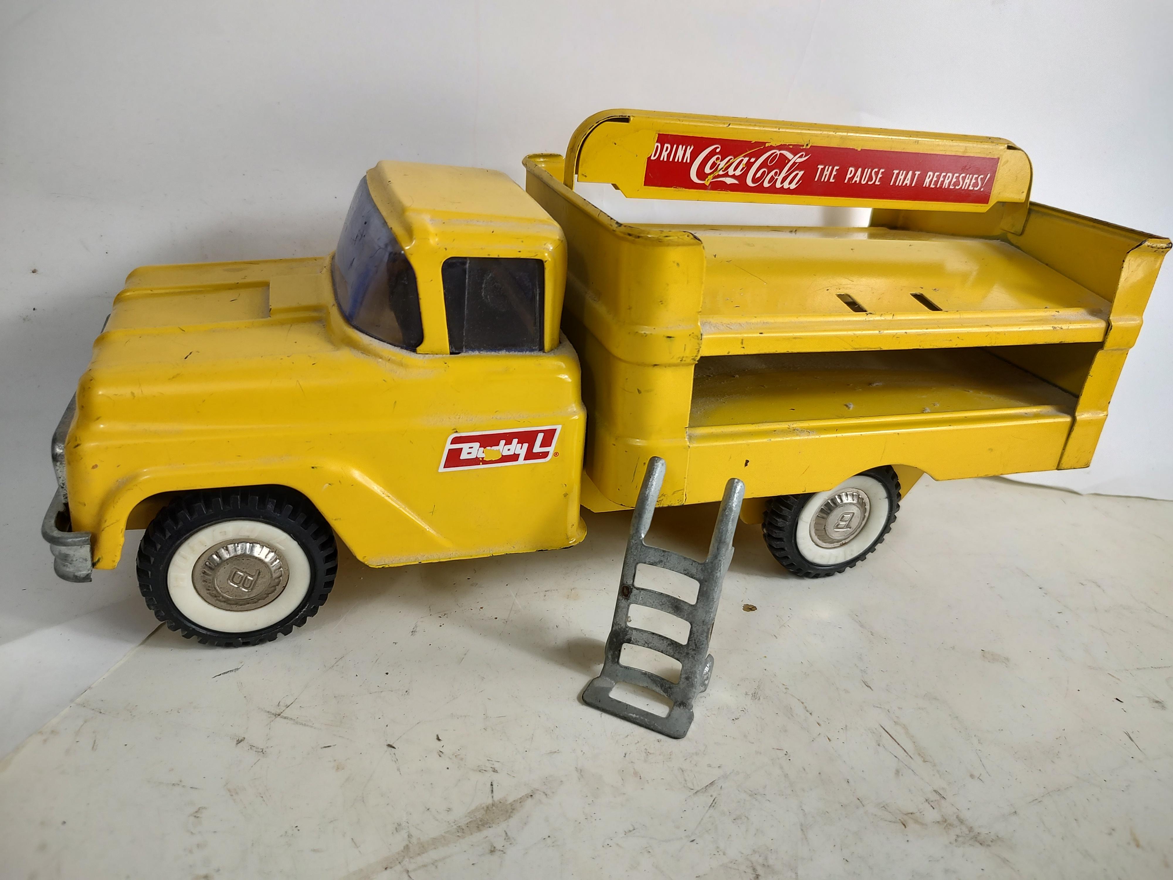 Mid Century C1958 Buddy L Coca Cola Delivery Truck with Aluminum Hand Truck 5