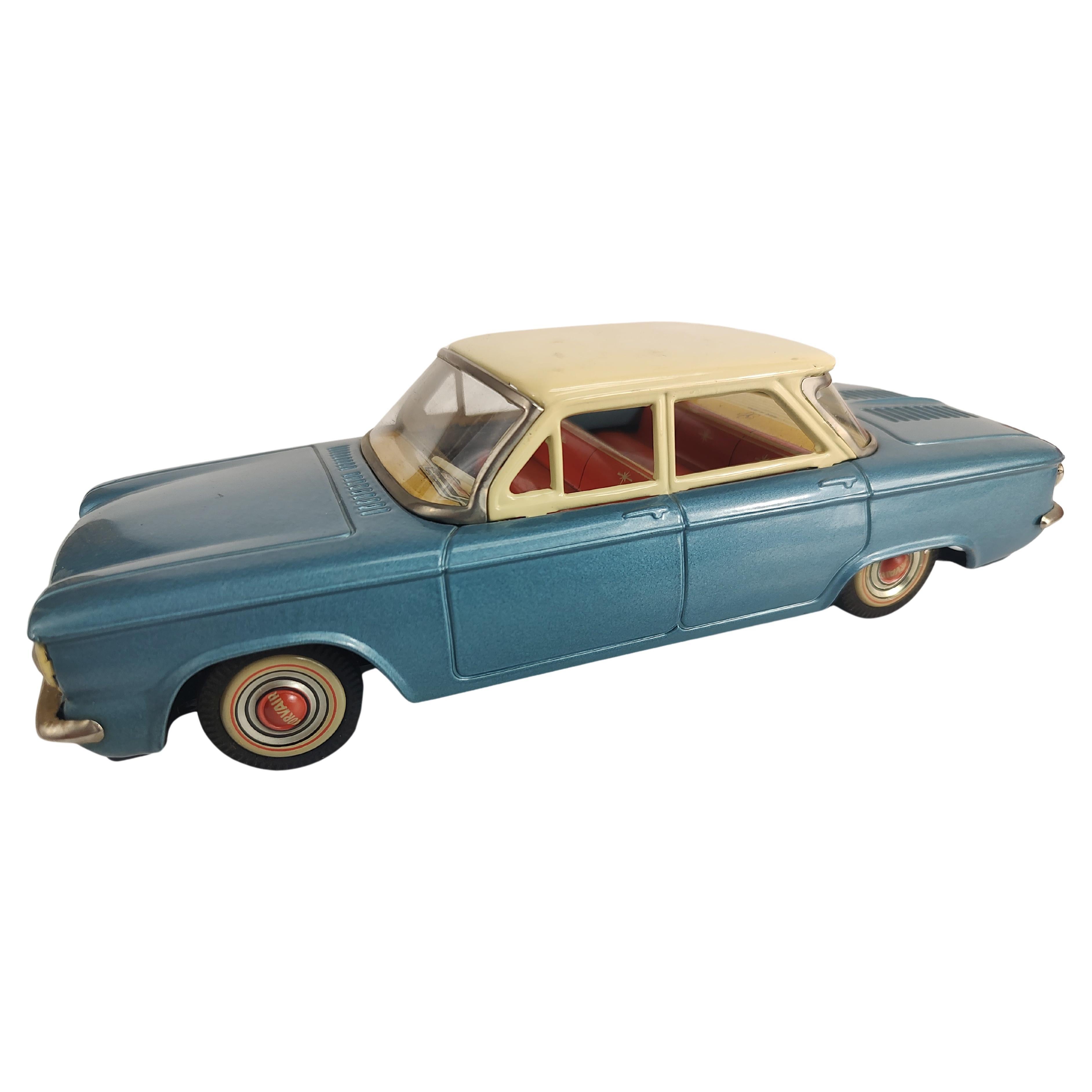 Hand-Crafted Mid Century C1960 Japanese Tin Litho Friction Toy Car Chevrolet Corvair  For Sale