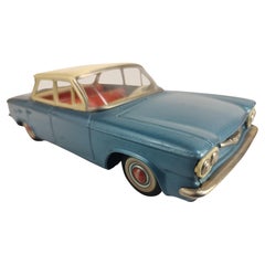 Retro Mid Century C1960 Japanese Tin Litho Friction Toy Car Chevrolet Corvair 