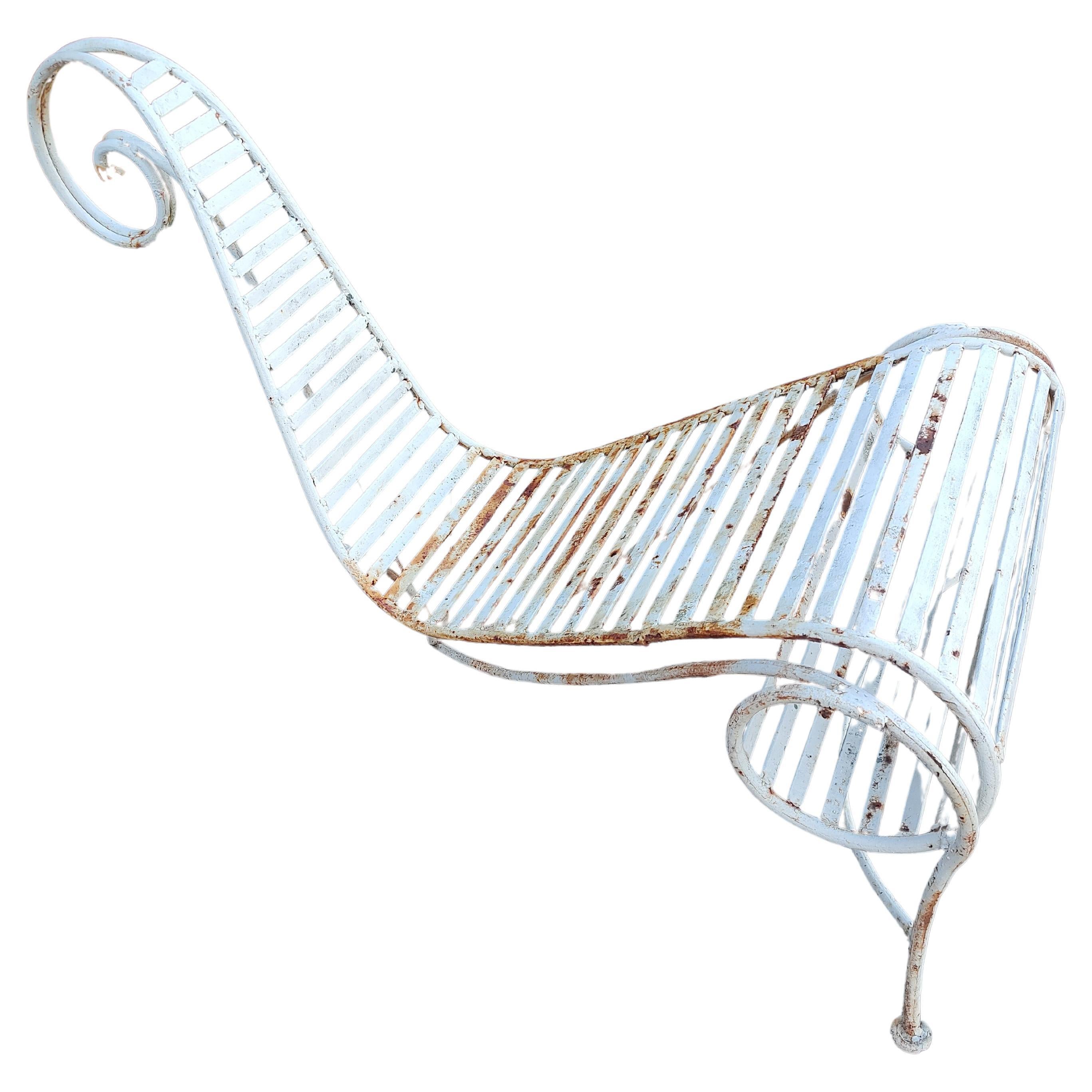 Eisen Spine-Stuhl aus der Mitte des Jahrhunderts, Andre Dubreuil zugeschrieben, 1980 im Zustand „Gut“ im Angebot in Port Jervis, NY