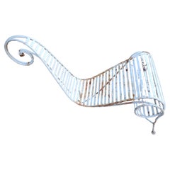 Mid Century C1980 Iron Spine Chair Attributed to Andre Dubreuil