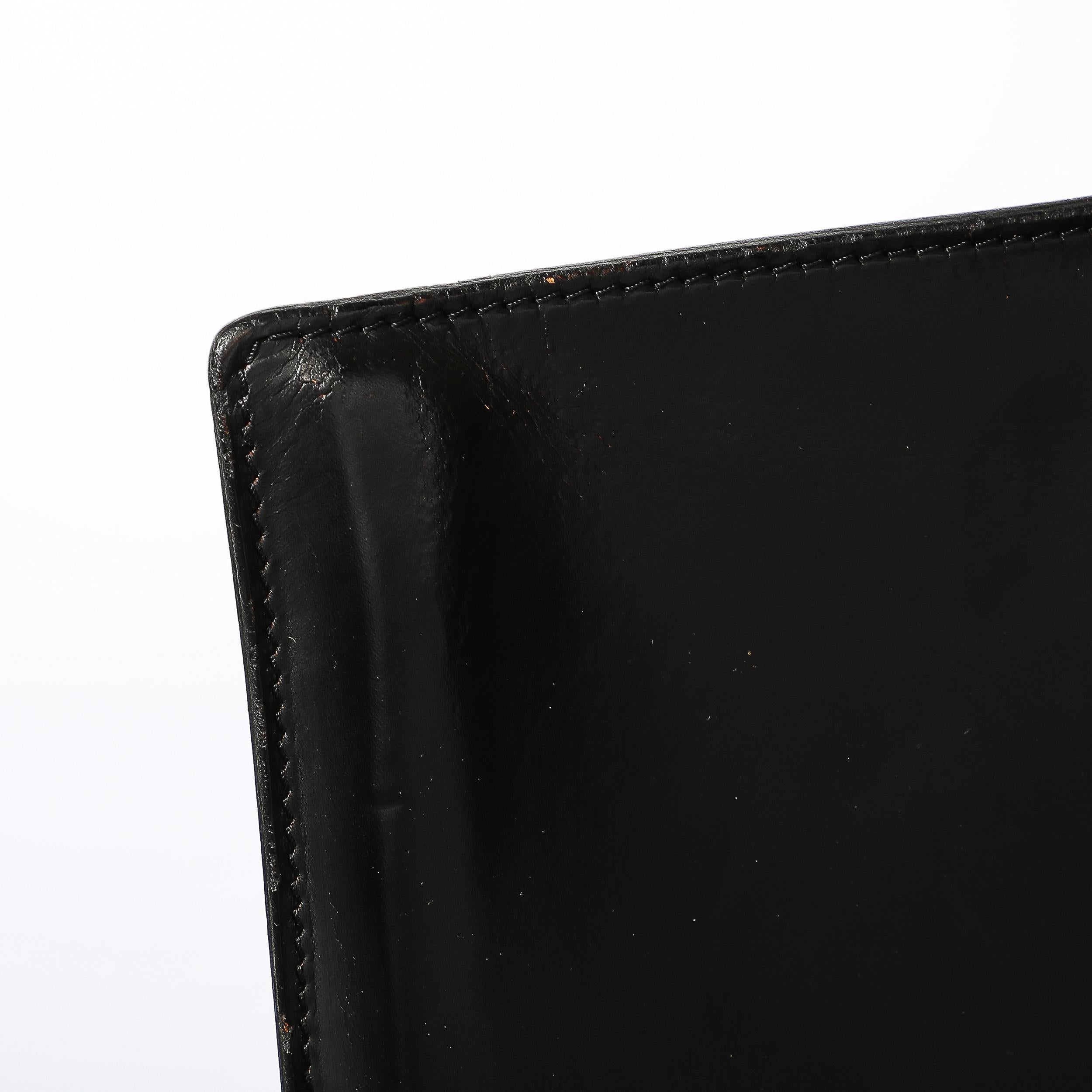 Mid-Century CAB 413 Leather Dining/Desk Chair by Mario Bellini for Cassina 6