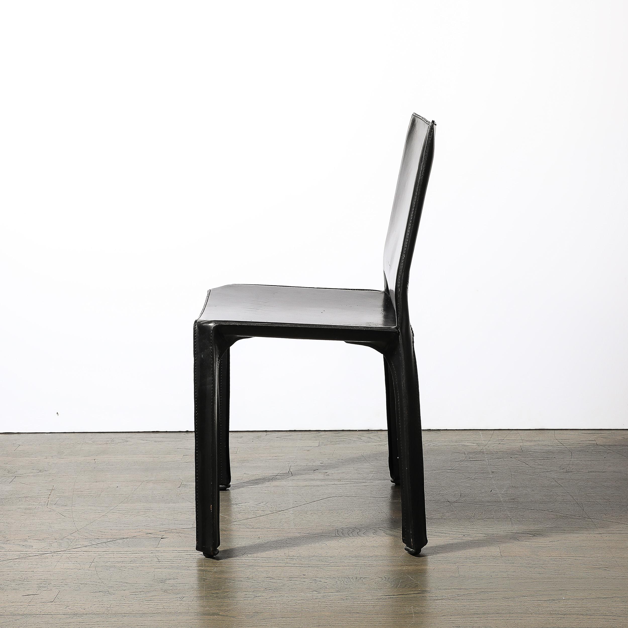 Mid-Century CAB 413 Leather Dining/Desk Chair by Mario Bellini for Cassina In Excellent Condition In New York, NY