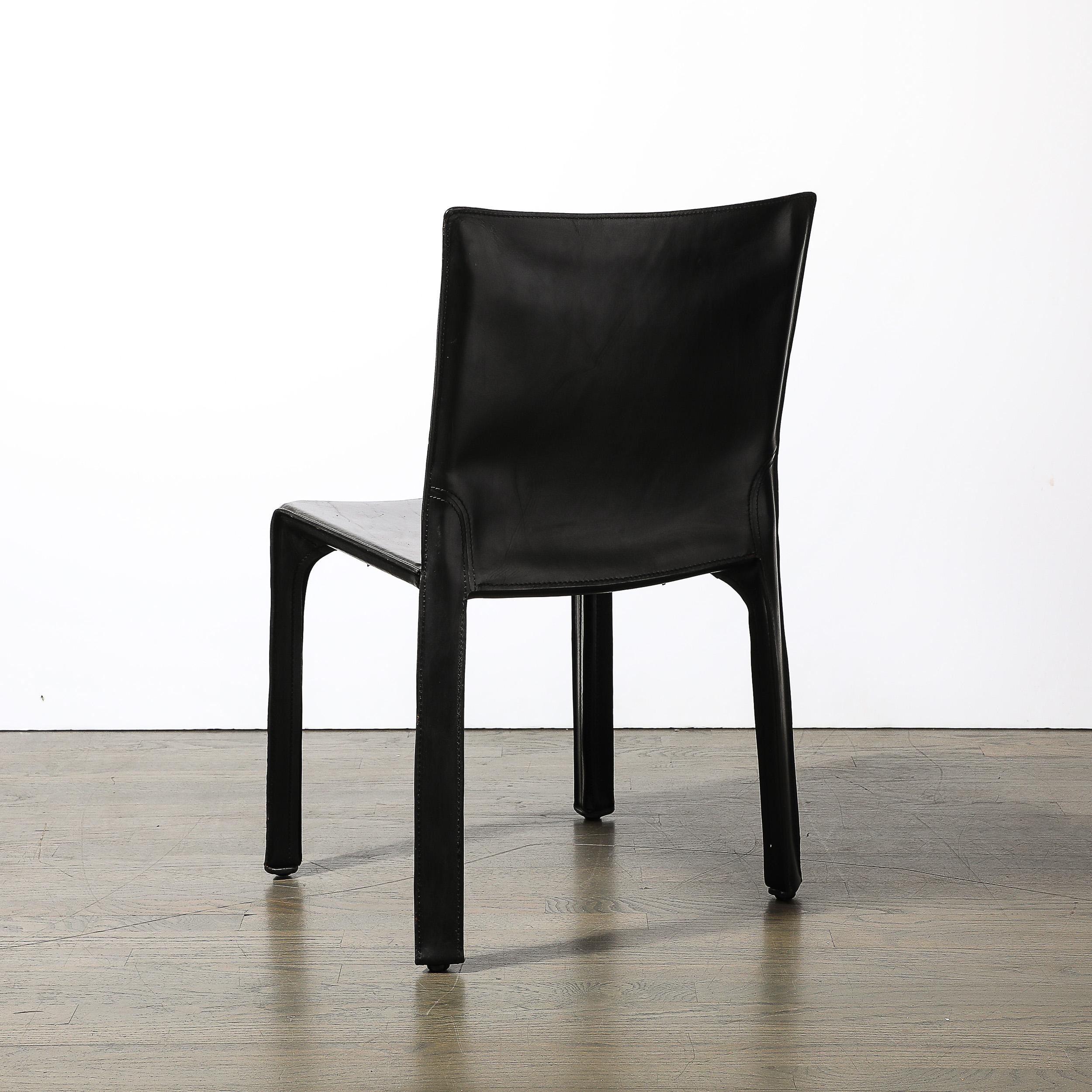 Late 20th Century Mid-Century CAB 413 Leather Dining/Desk Chair by Mario Bellini for Cassina