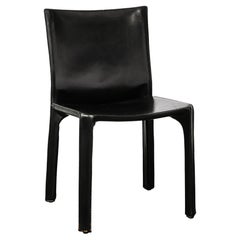 Mid-Century CAB 413 Leather Dining/Desk Chair by Mario Bellini for Cassina