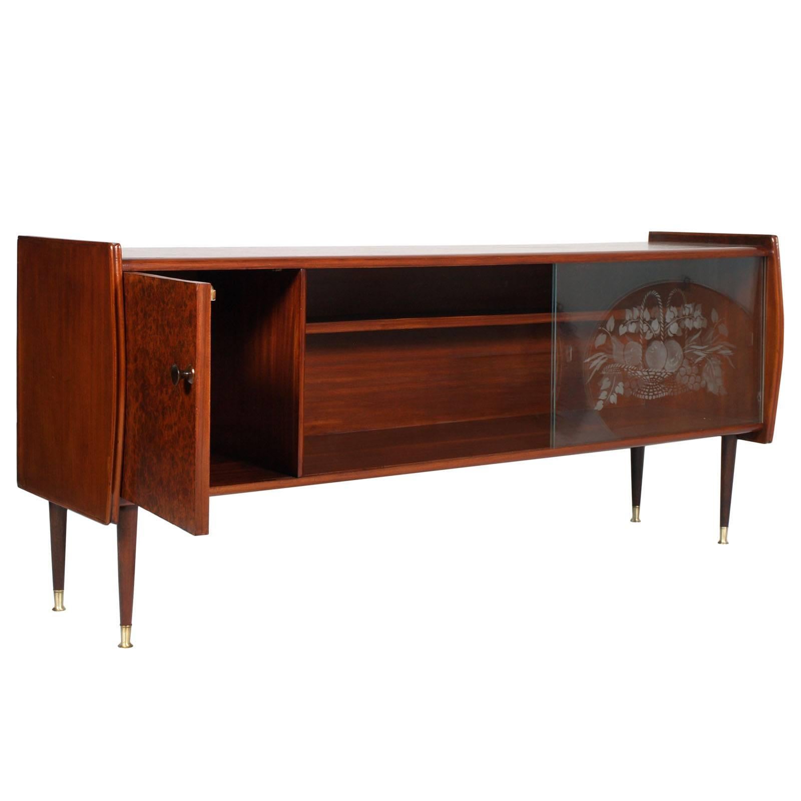 Italian Midcentury Cabinet Art Deco from Lissone, Made in Milan, Gio Ponti Style For Sale