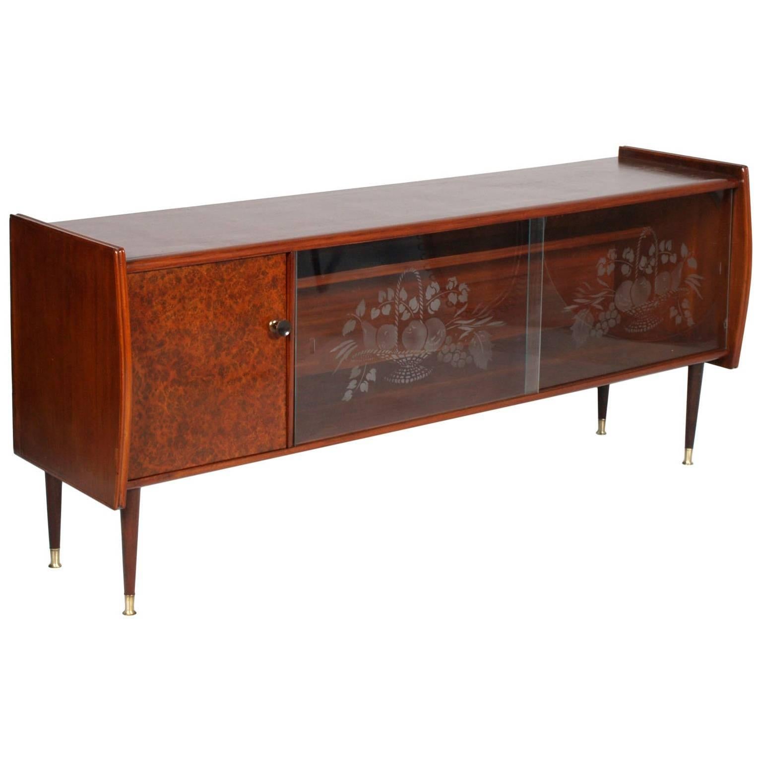Midcentury Cabinet Art Deco from Lissone, Made in Milan, Gio Ponti Style For Sale