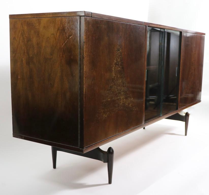 Mid-Century Modern Mid Century Cabinet Dry Bar in the Style of Ico Parisi