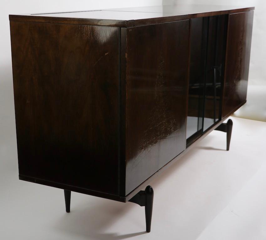 Veneer Mid Century Cabinet Dry Bar in the Style of Ico Parisi