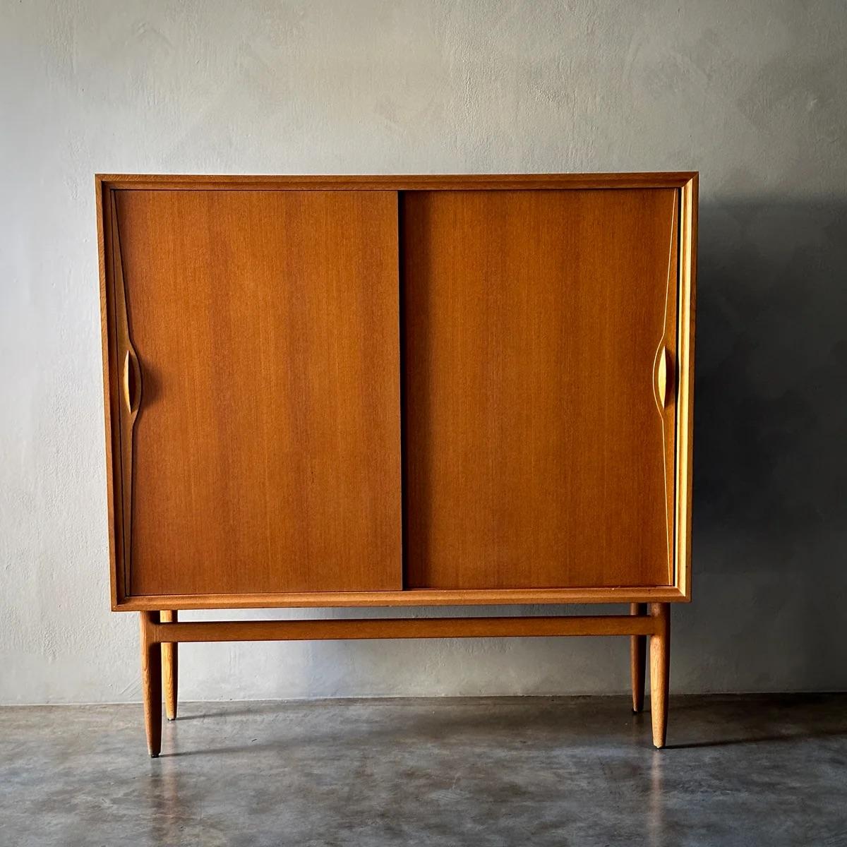 Oak Mid Century Cabinet For Sale