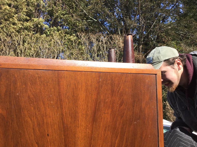 Rosewood Mid Century German Cupboard Walnut Adjustable Shelves