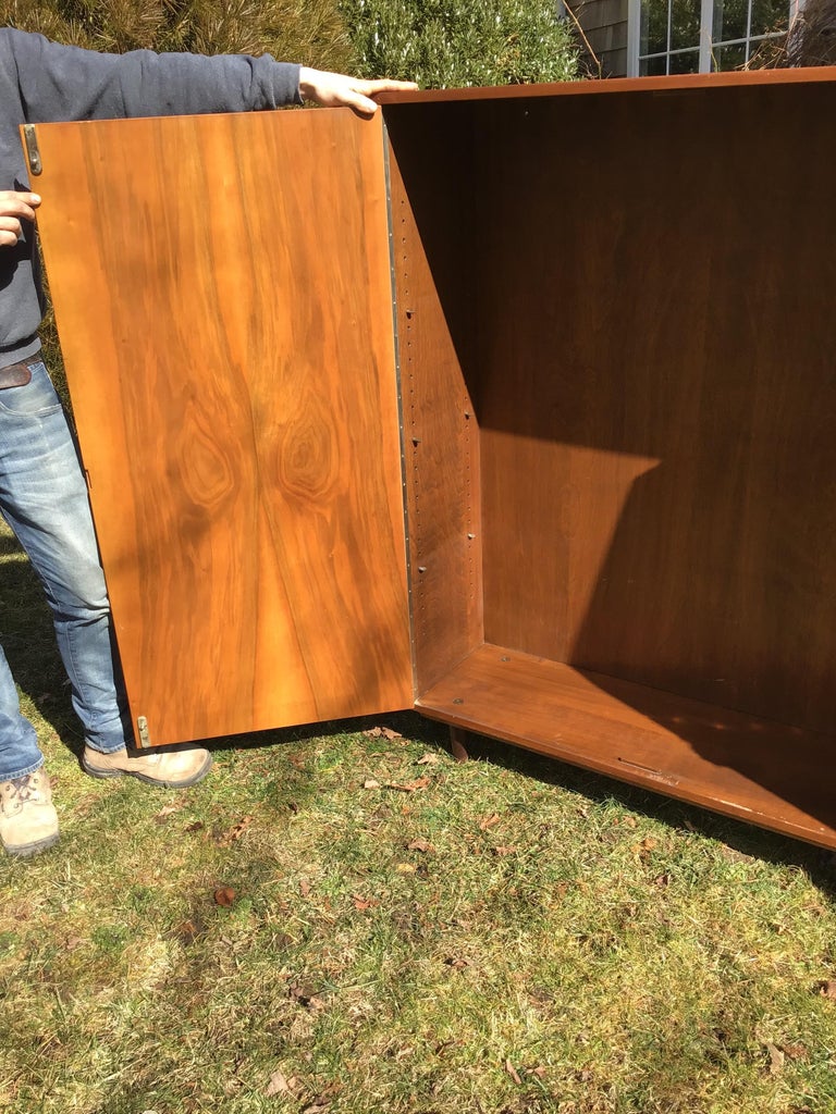 Rosewood Mid Century German Cupboard Walnut Adjustable Shelves