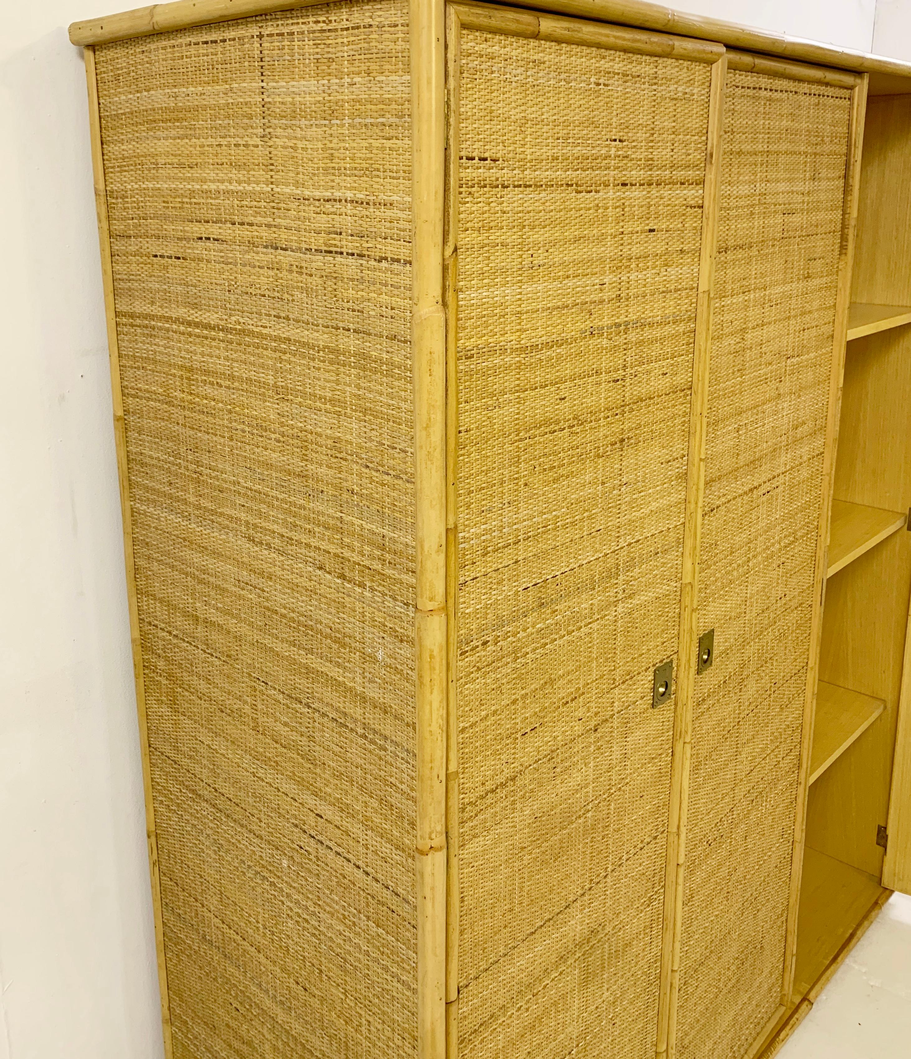 Mid-Century Cabinet in Bamboo and Rattan, Italy 1970s 6