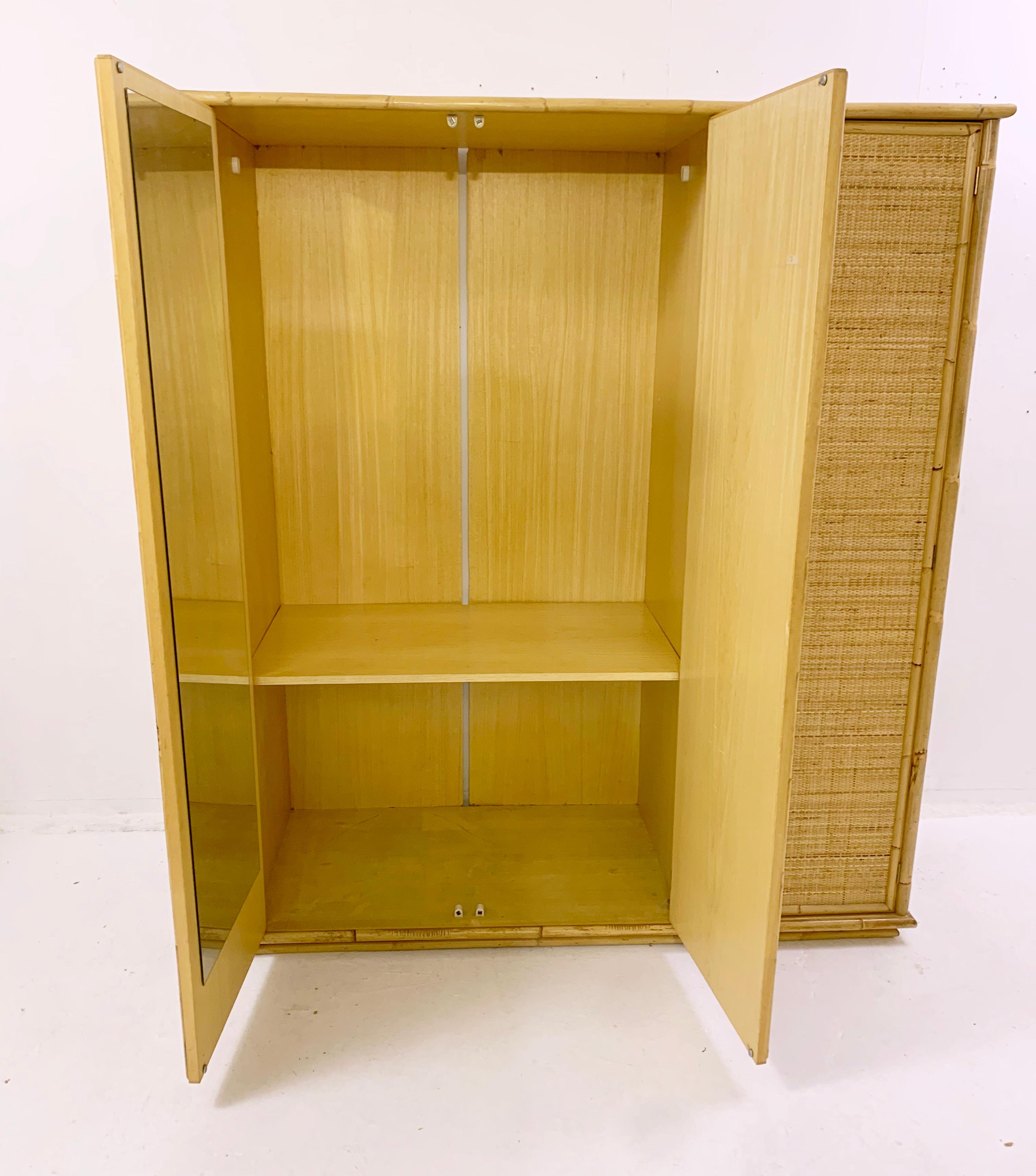 Mid-Century Cabinet in Bamboo and Rattan, Italy 1970s 2