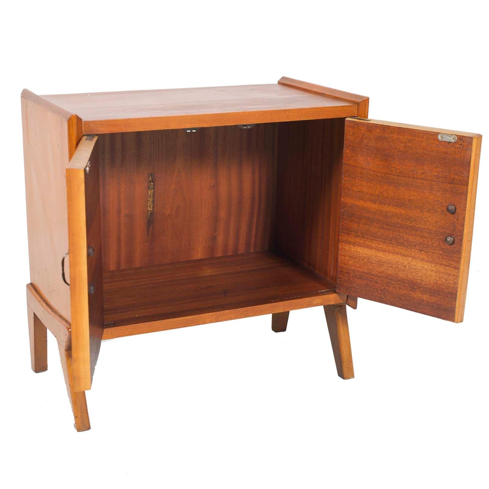 Mid-20th Century Mid-Century Cabinet by Paolo Buffa Cantù Blond Walnut Burl Birch Inlay Threaded For Sale