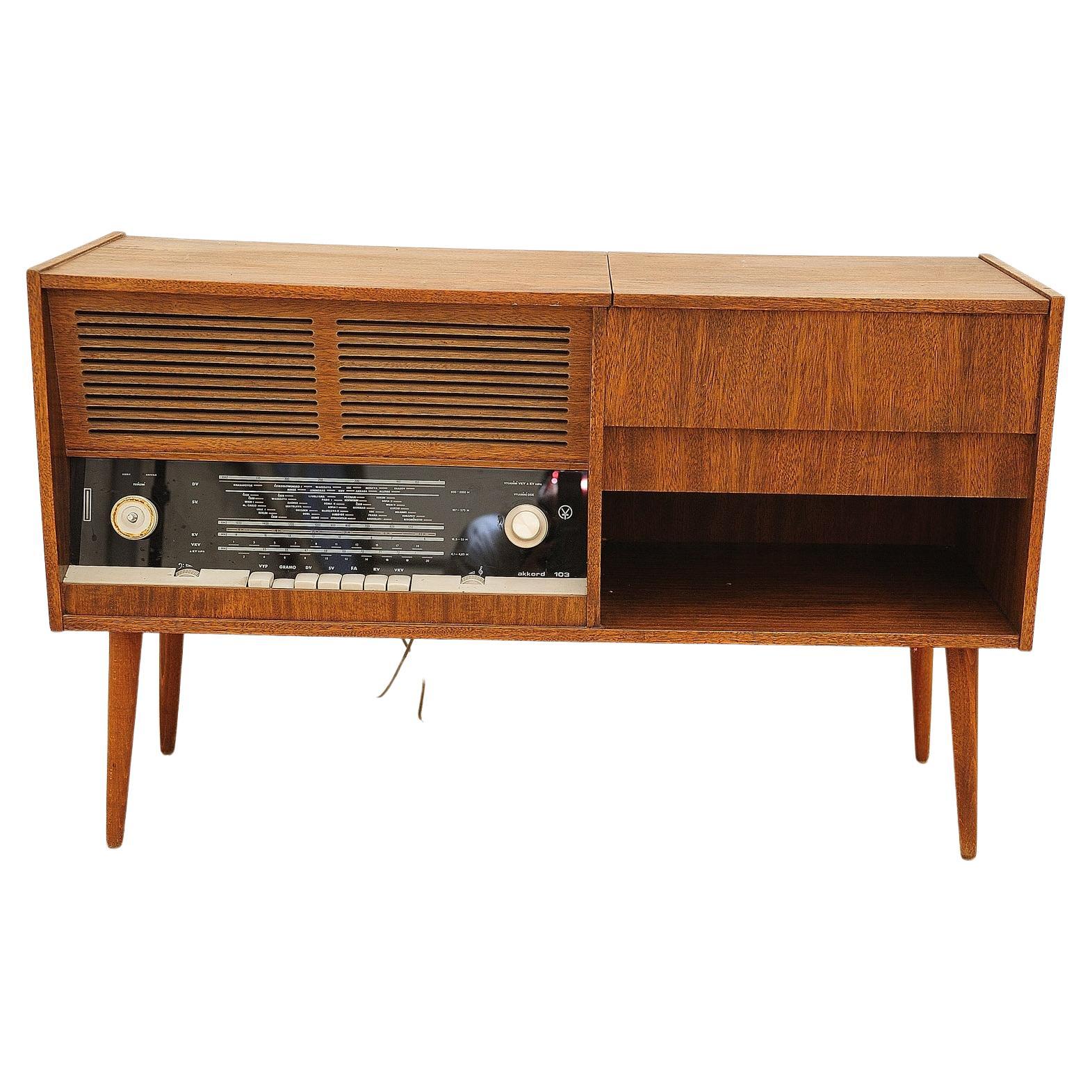 Mid century cabinet with build-in gramophone and radio, 1950´s