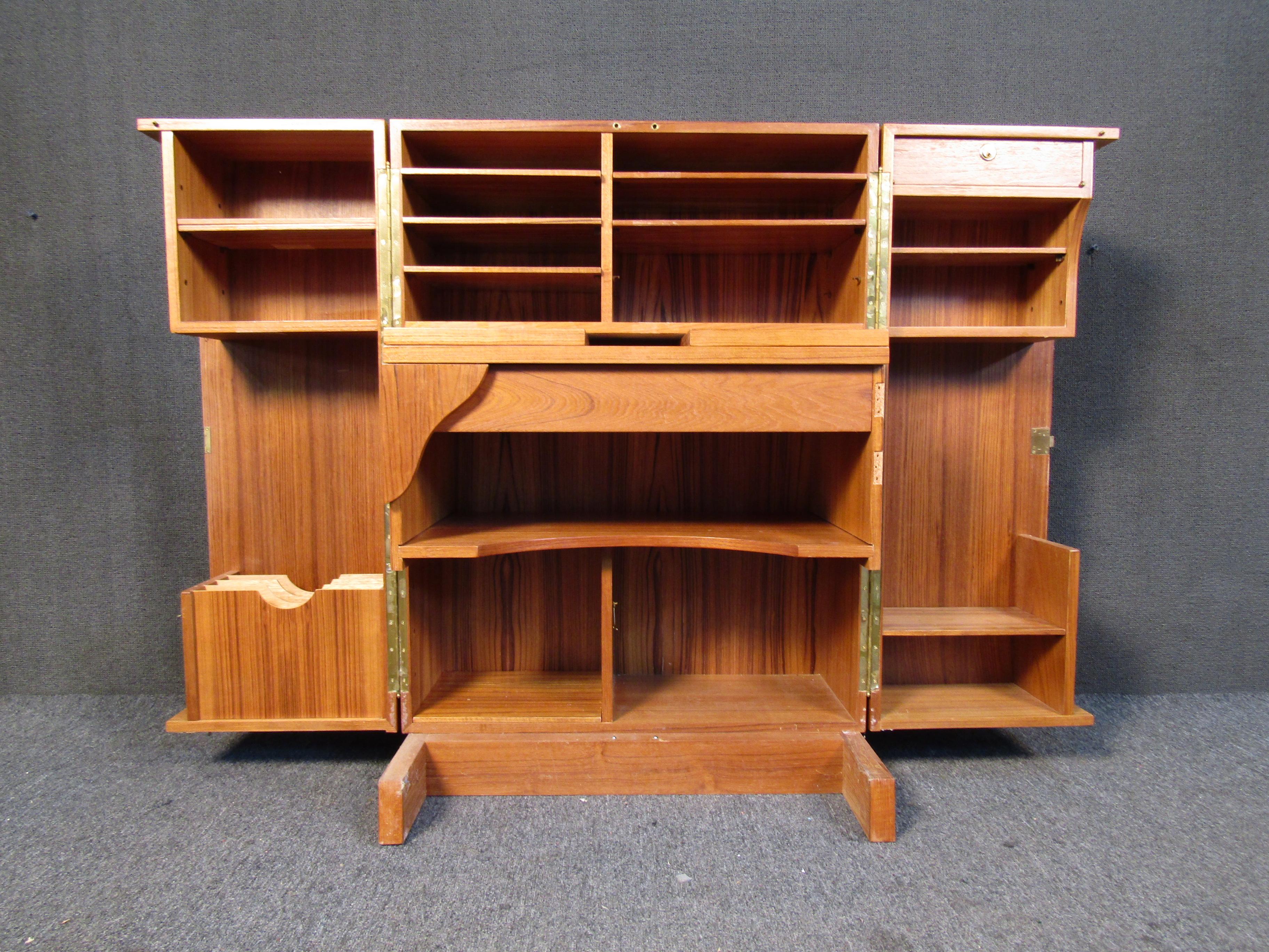 20th Century Mid-Century Cabinet with Fold-Out Desk