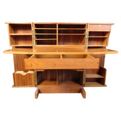 Vintage Mid-Century Cabinet with Fold-Out Desk