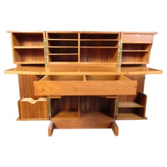 Mid-Century-Schrank mit ausklappbarem Schreibtisch