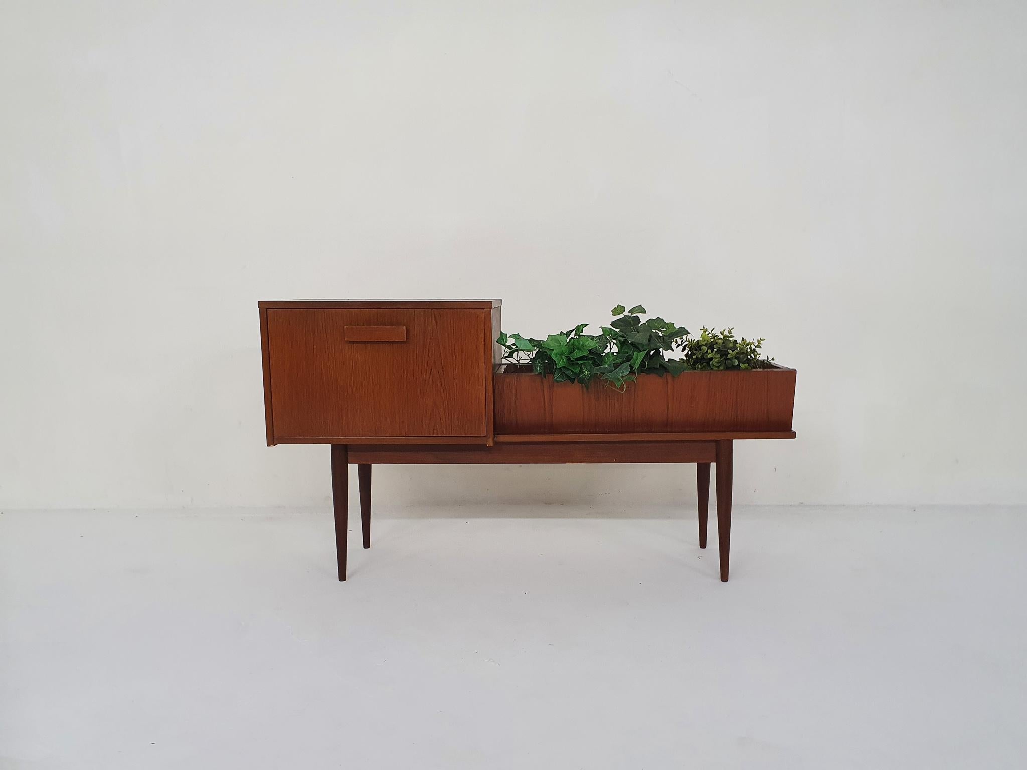 Scandinavian Modern Mid-century cabinet with plant stand, The Netherlands 1950's