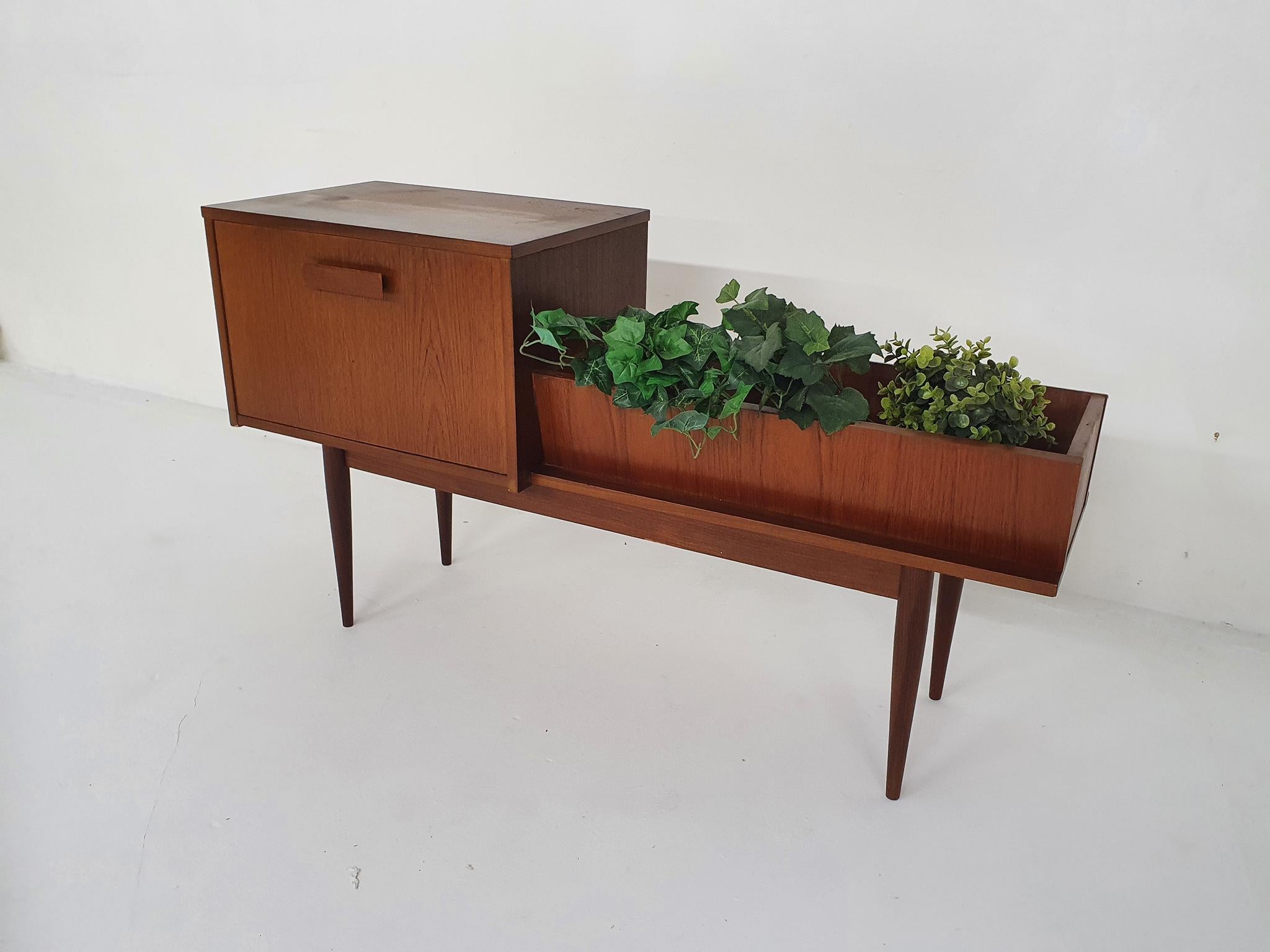 Dutch Mid-century cabinet with plant stand, The Netherlands 1950's
