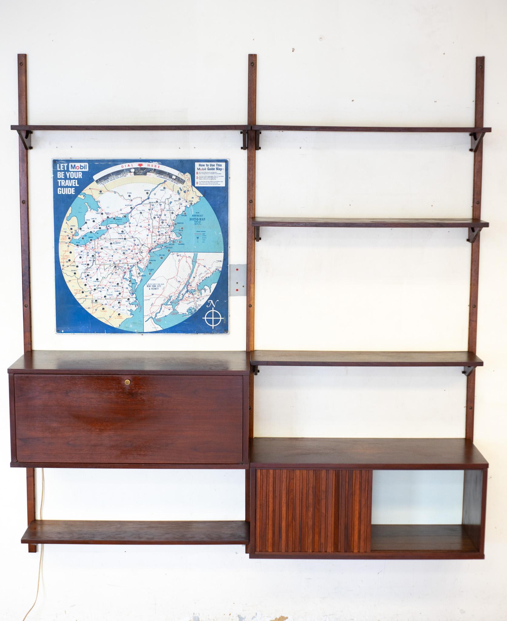 Mid-Century Modern Mid-Century Cadovious Style Danish Wall Unit or Book Shelves 10-Piece Walnut