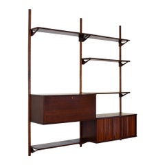 Mid-Century Cadovious Style Danish Wall Unit or Book Shelves 10-Piece Walnut