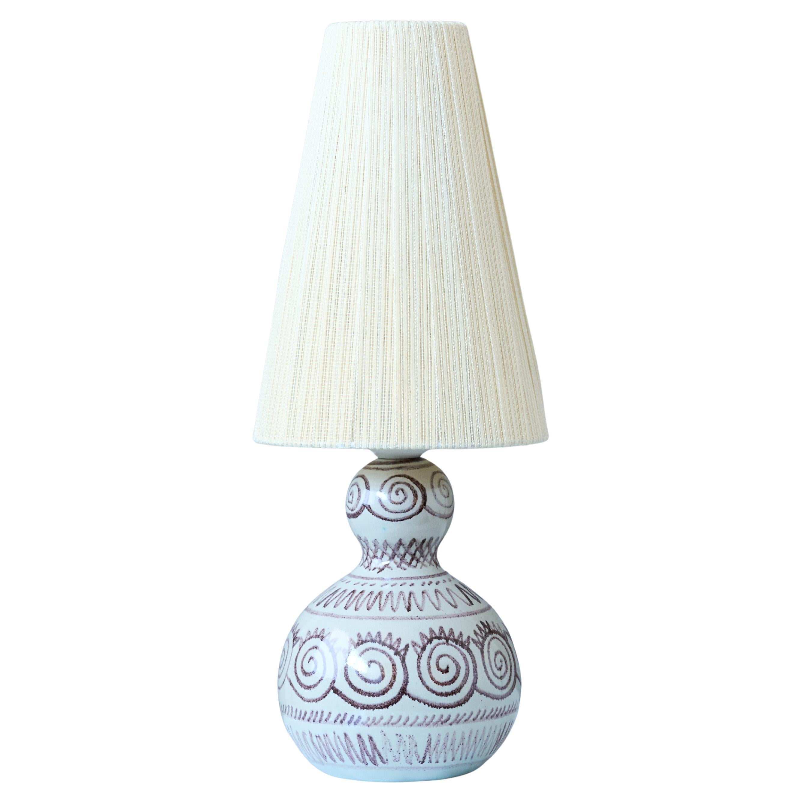 Mid-Century Calabash Ceramic Table Lamp by Elsi Bourelius, Sweden, 1950s. For Sale