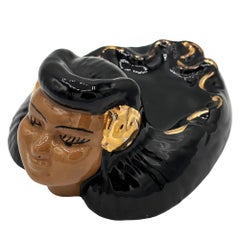 Mid-century Califoria Pottery Hula Girl Ashtray by Kaye of Hollywood