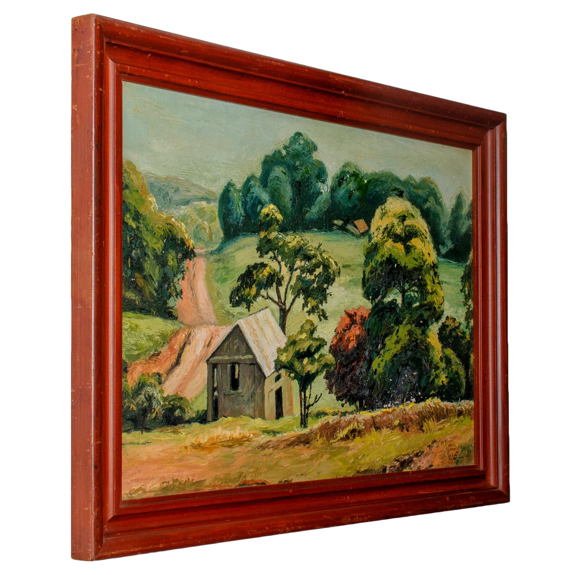American Mid-Century California Landscape Painting, 1951 For Sale
