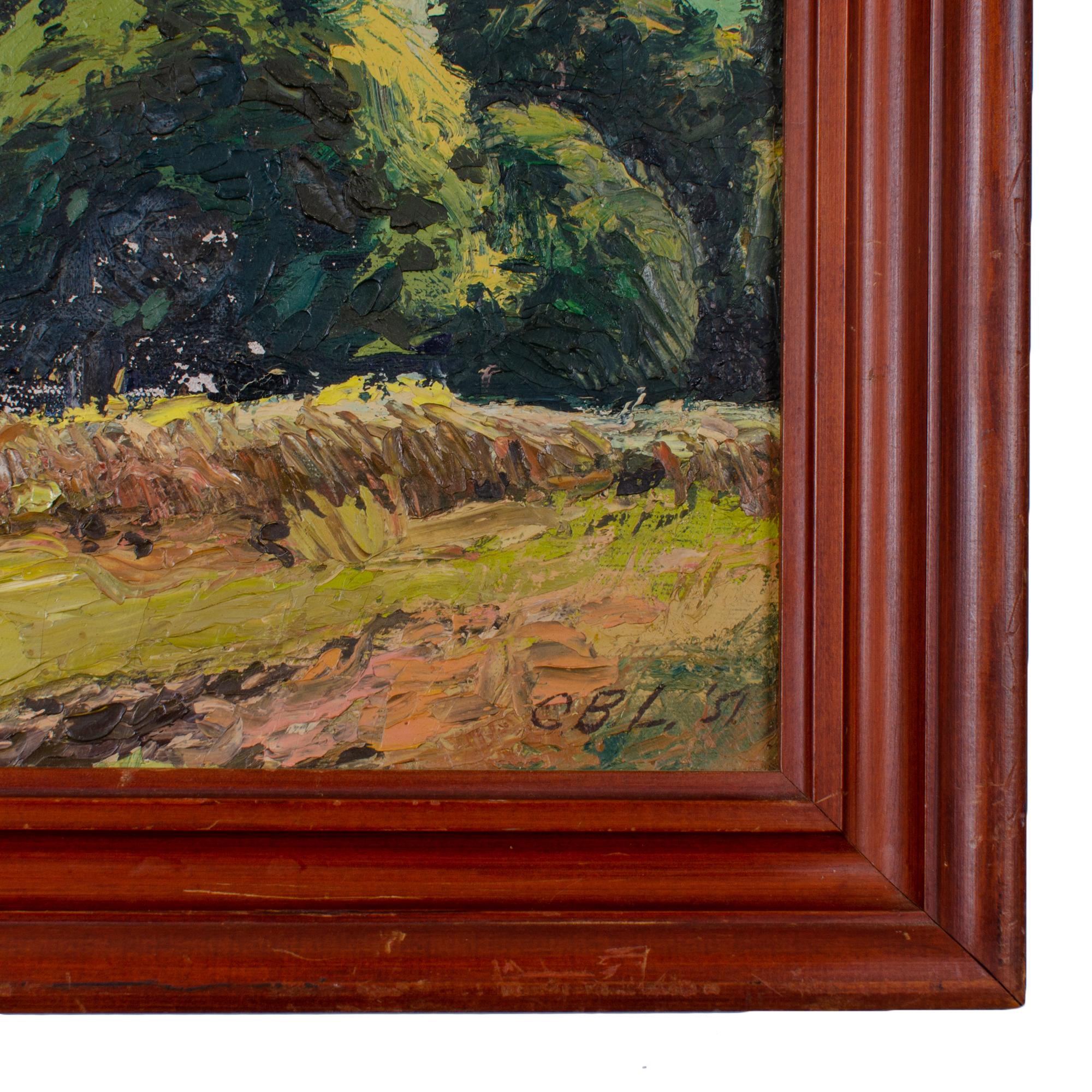 Mid-Century California Landscape Painting, 1951 In Good Condition For Sale In Savannah, GA