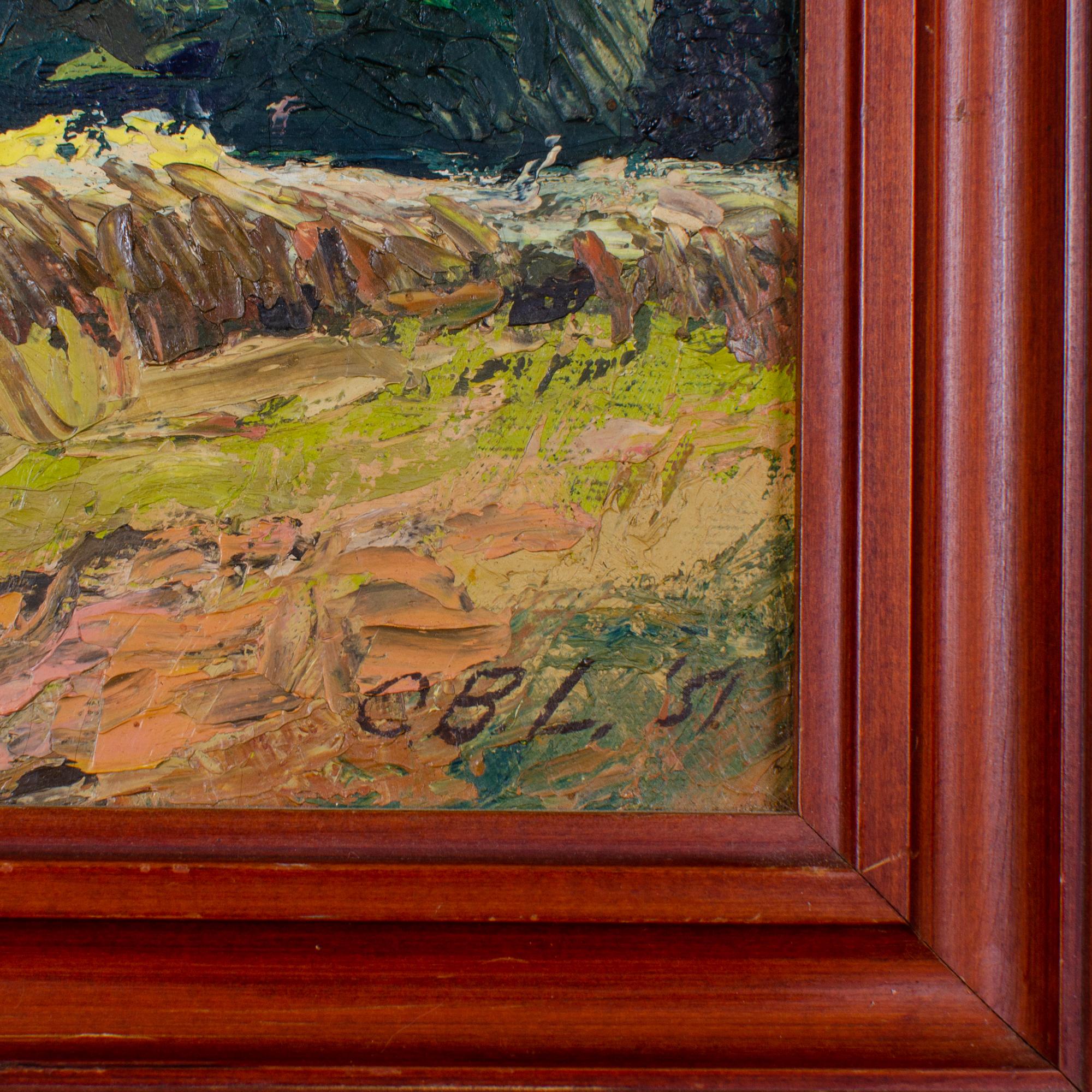 Mid-20th Century Mid-Century California Landscape Painting, 1951 For Sale