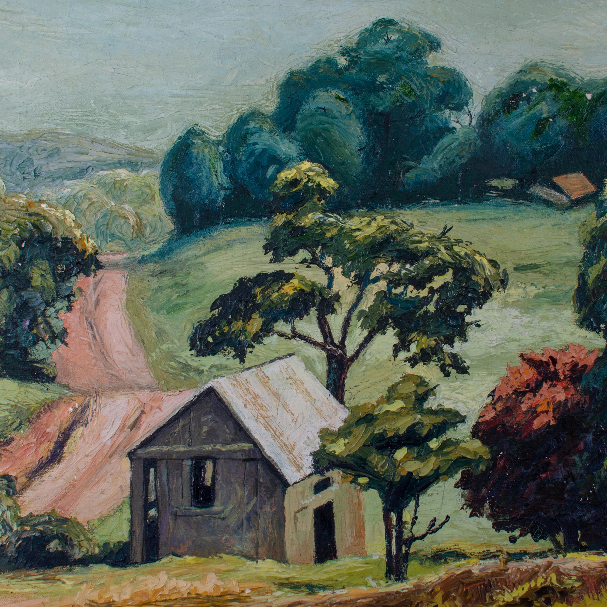 Mid-Century California Landscape Painting, 1951 For Sale 2