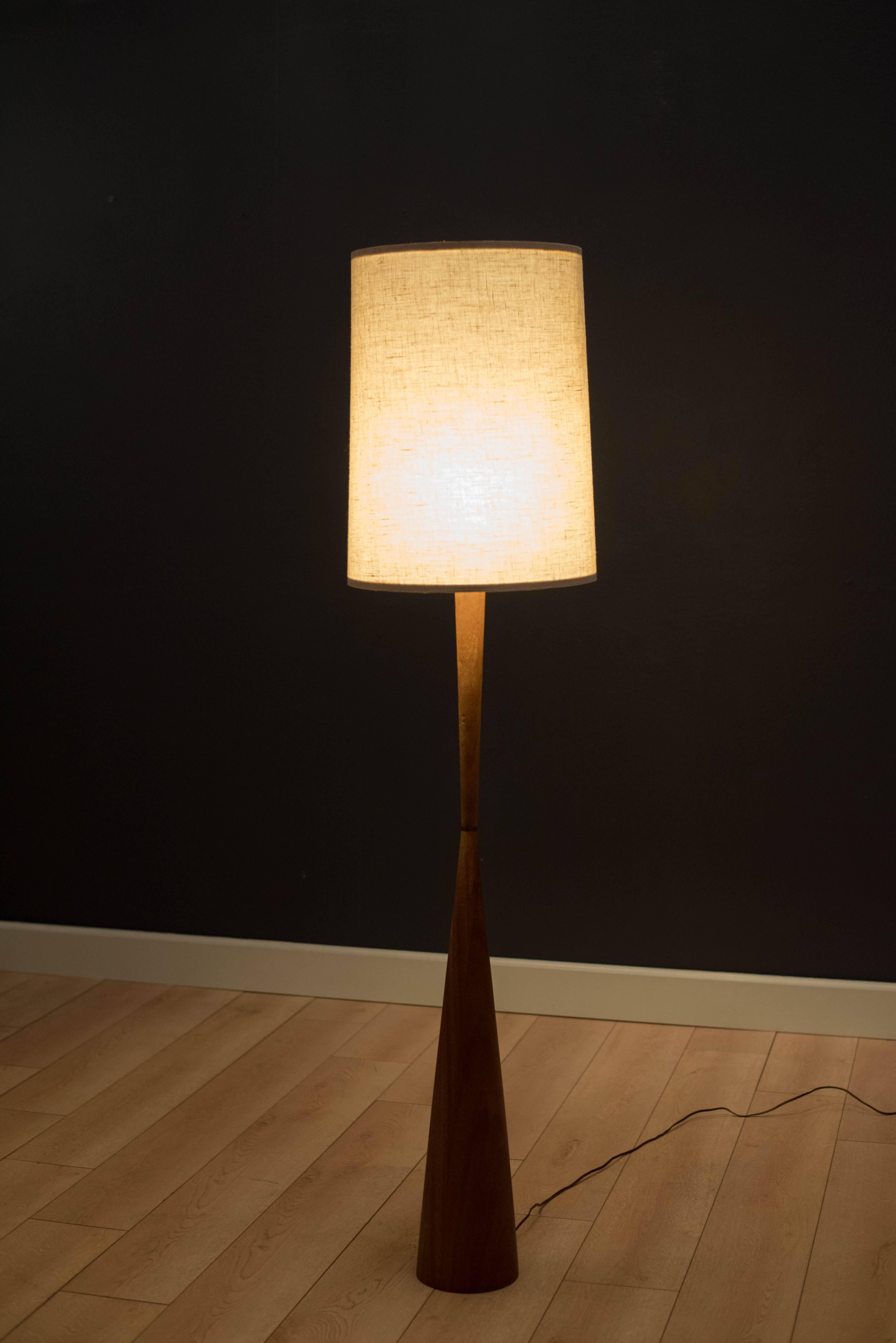 Mahogany Mid Century California Modern Floor Lamp by Raymond Pfennig