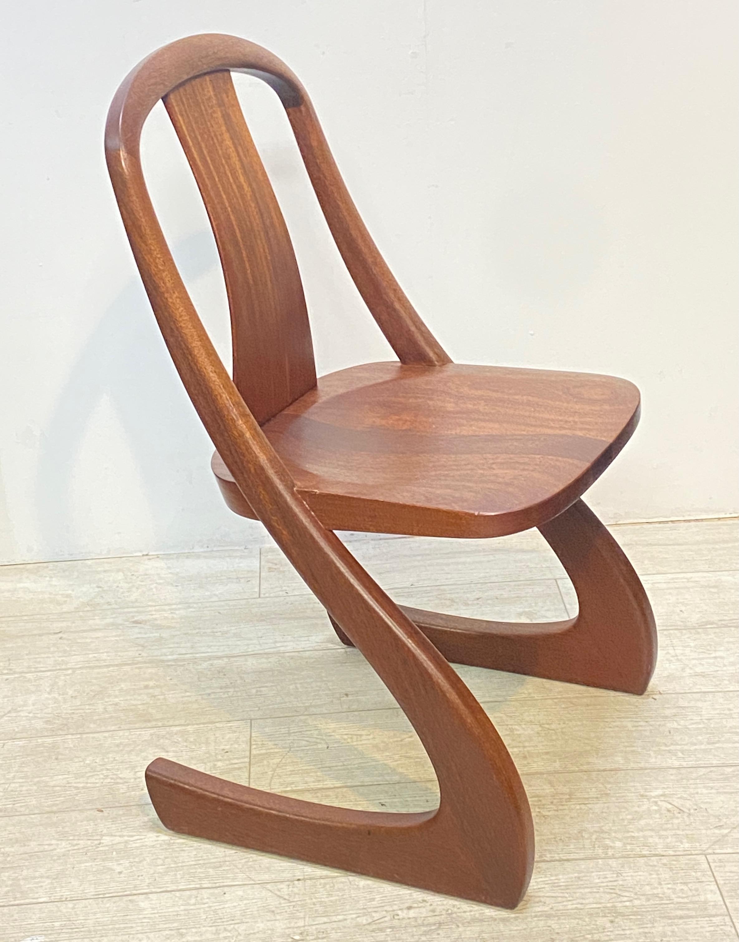 Mid-Century Modern Mid Century California Modern Mahogany Chair, Signed GS For Sale