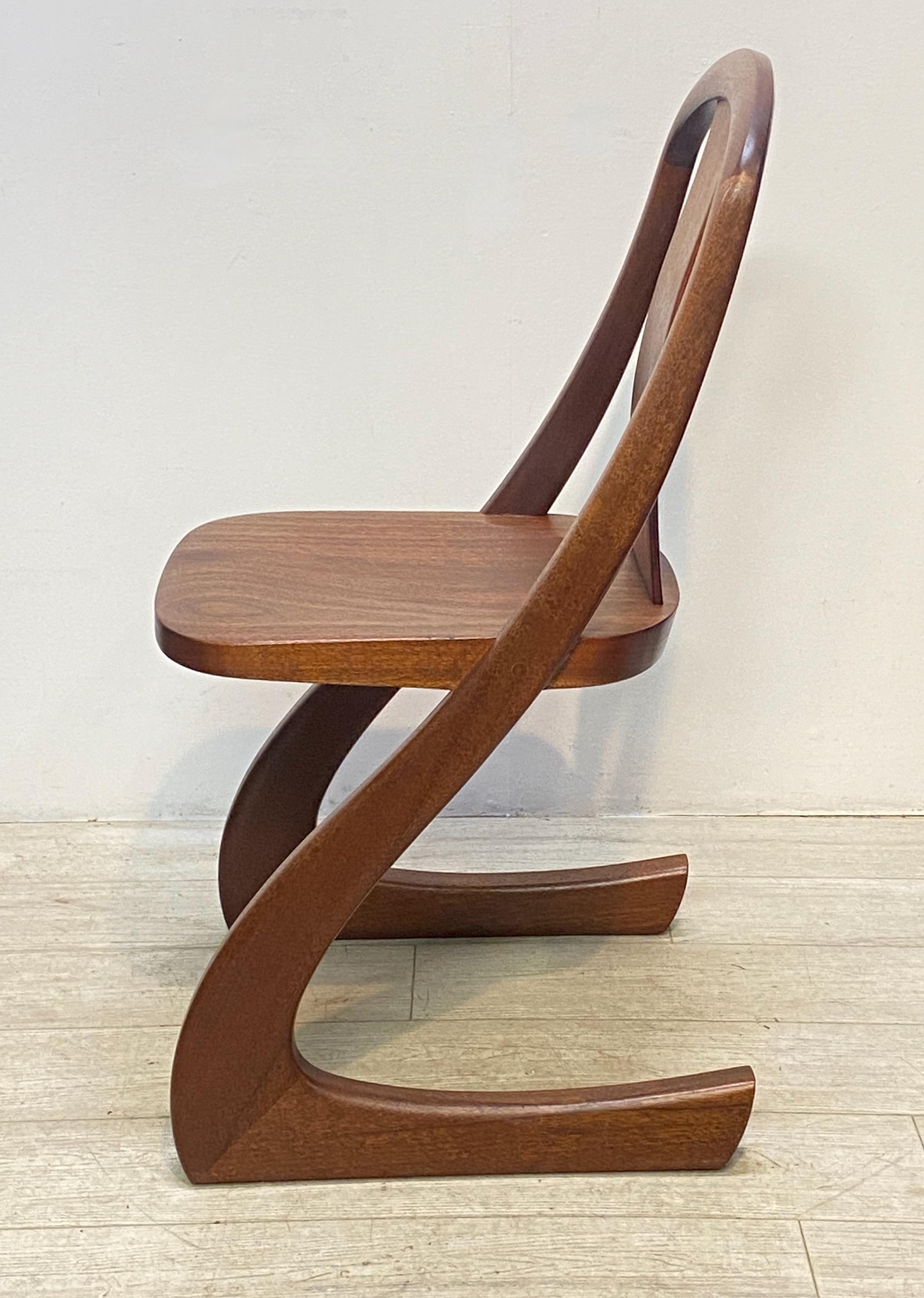 Mid Century California Modern Mahogany Chair, Signed GS In Good Condition For Sale In San Francisco, CA