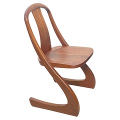 Mid Century California Modern Mahogany Chair, Signed GS