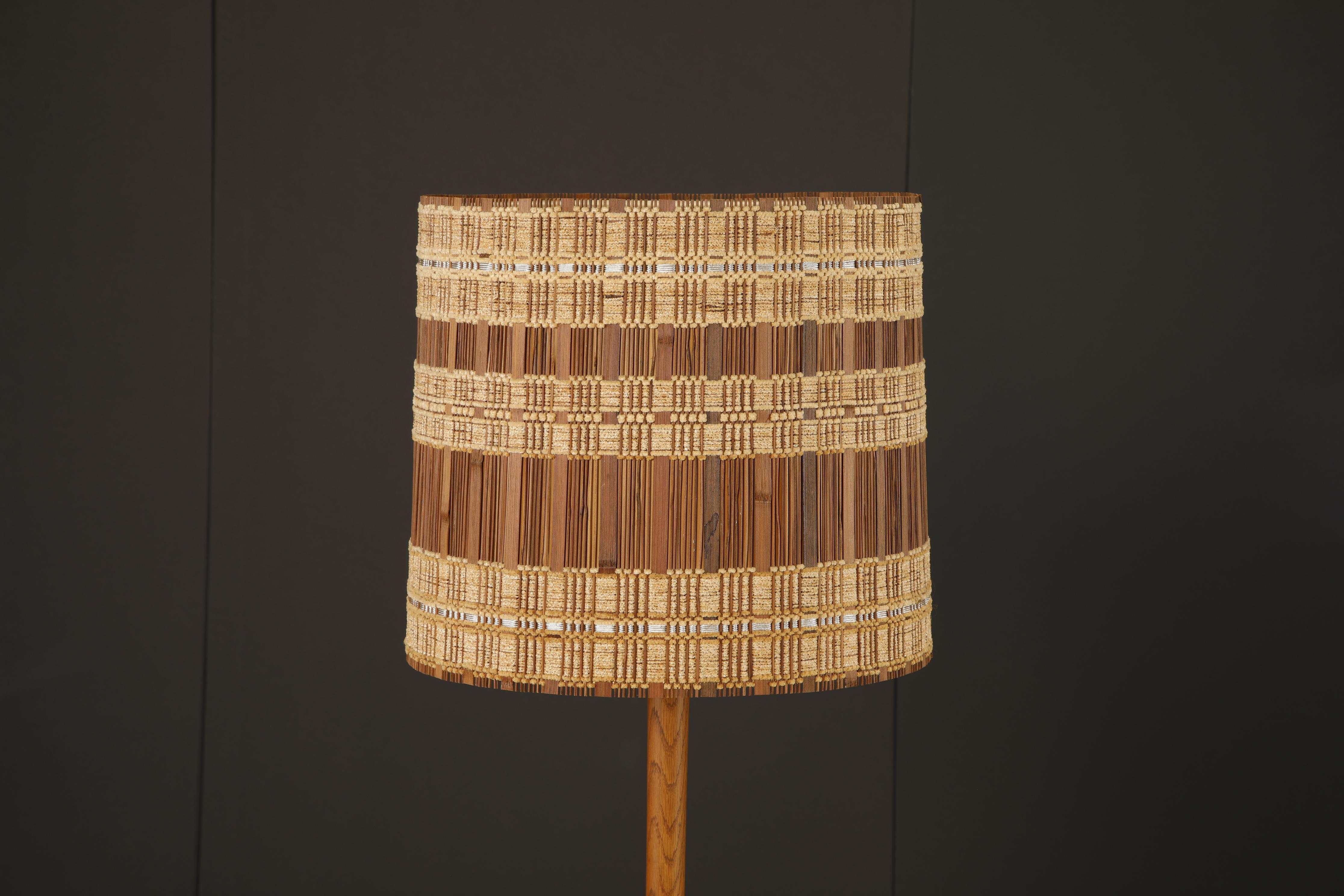 Mid-Century Modern Abat-jour en raphia tressé, Californie moderne du milieu du siècle par Maria Kipp, années 1960 en vente