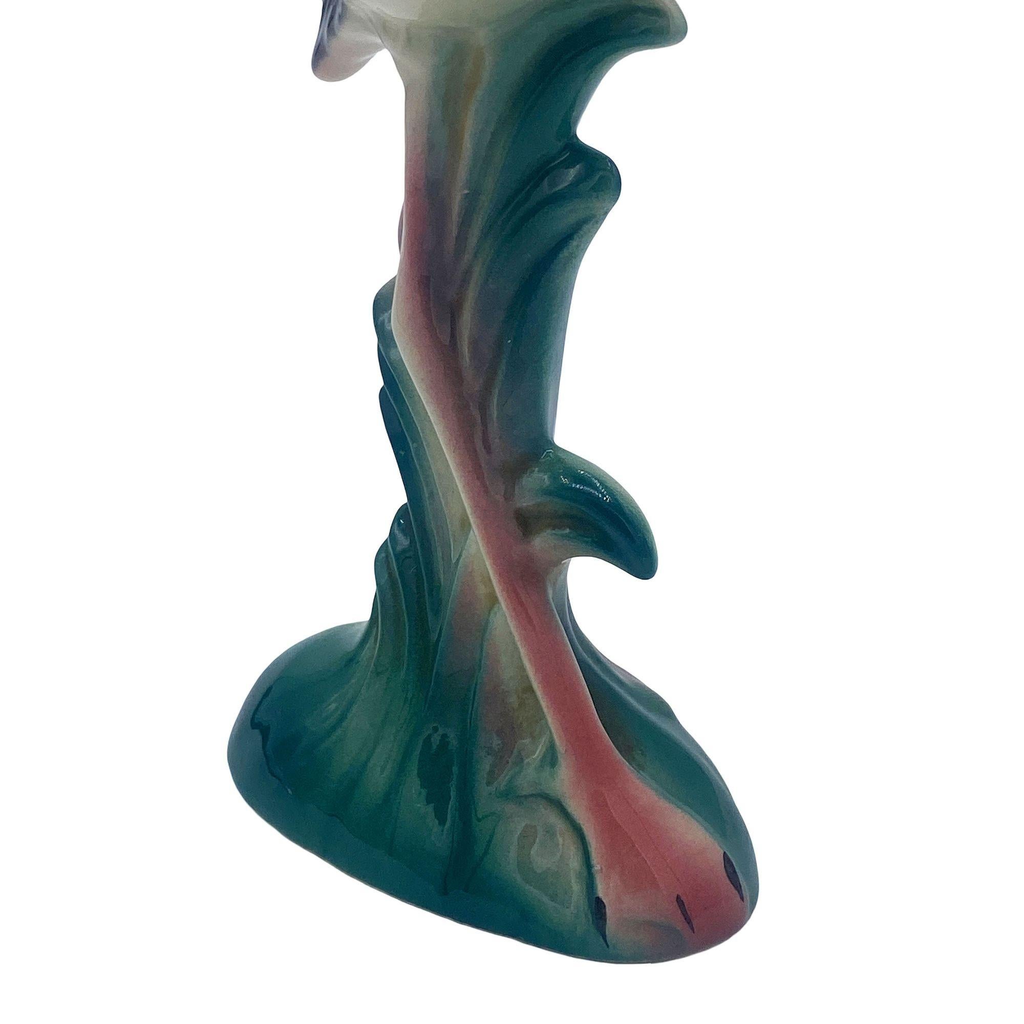 Figurina di fenicottero rosa inquisitore in ceramica della California Pottery di metà del secolo scorso in vendita 1