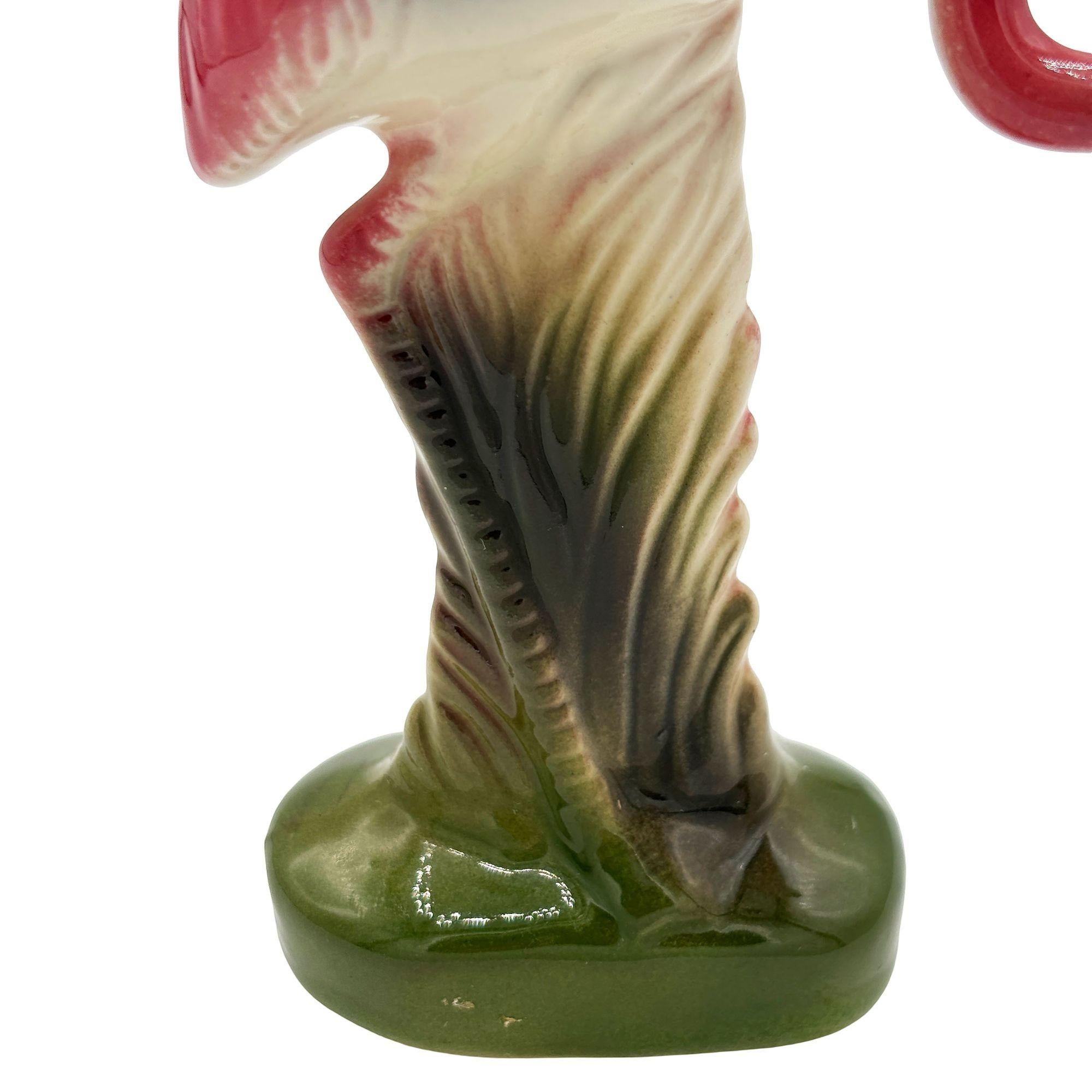 Mid-century California Pottery Ceramic On The Prowl Pink Flamingo Figurine For Sale 1
