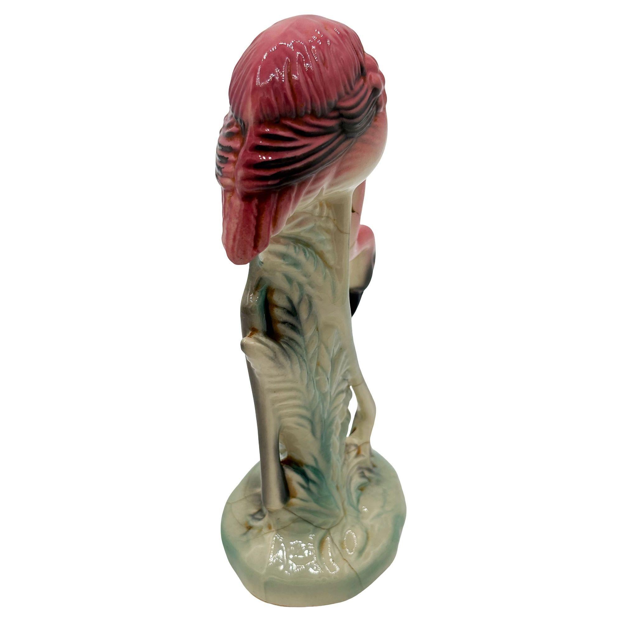 Mid-Century moderno California Pottery, metà del secolo scorso, ricerca di fenicotteri rosa in ceramica in vendita