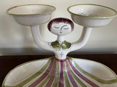 Mid-Century California Pottery Figural Serving Dish by Hedi Schoop Signed 1961