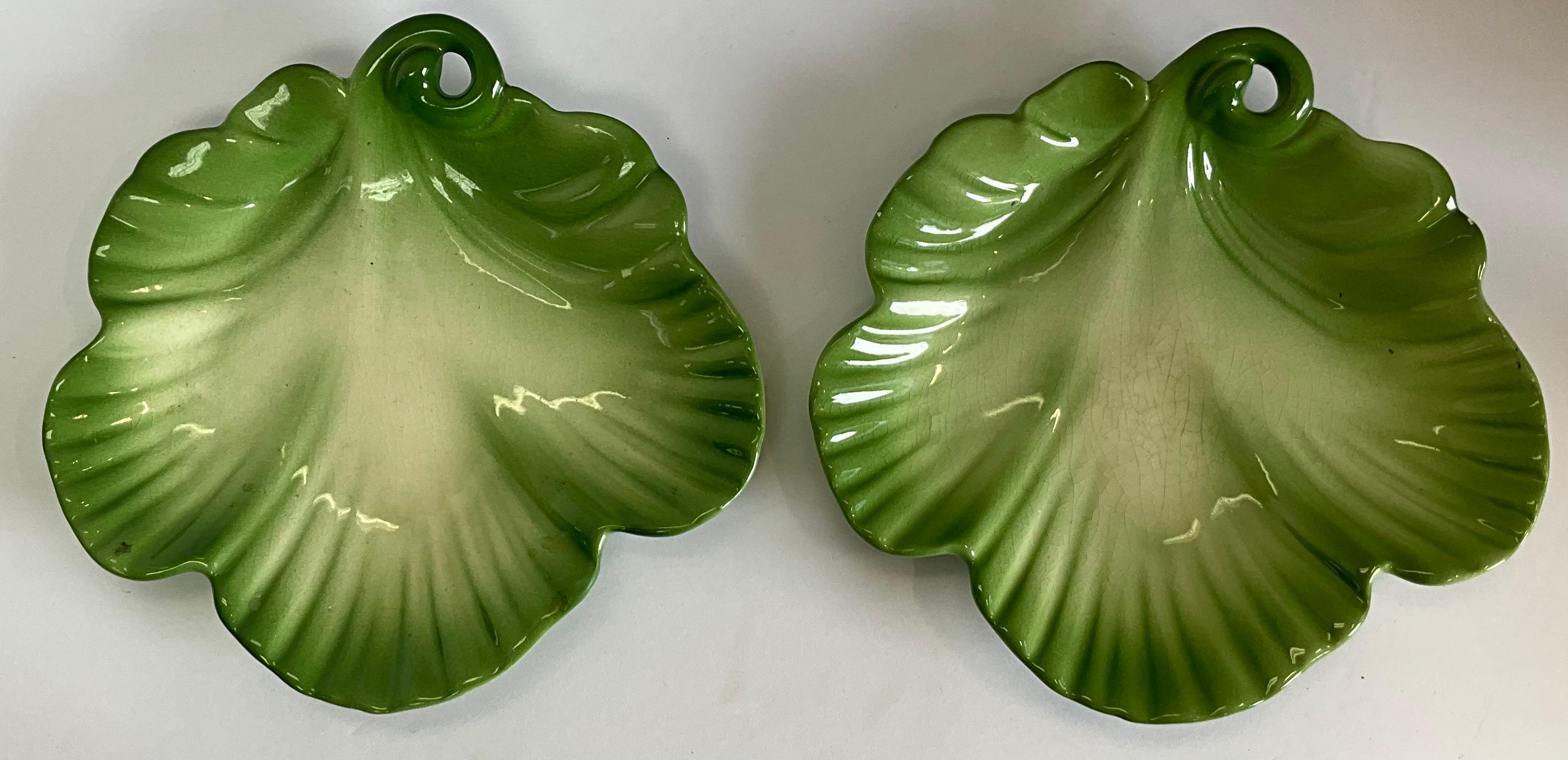 Mid-Century Modern Midcentury California Pottery Lettuce / Cabbage Plates by Brad Keeler For Sale