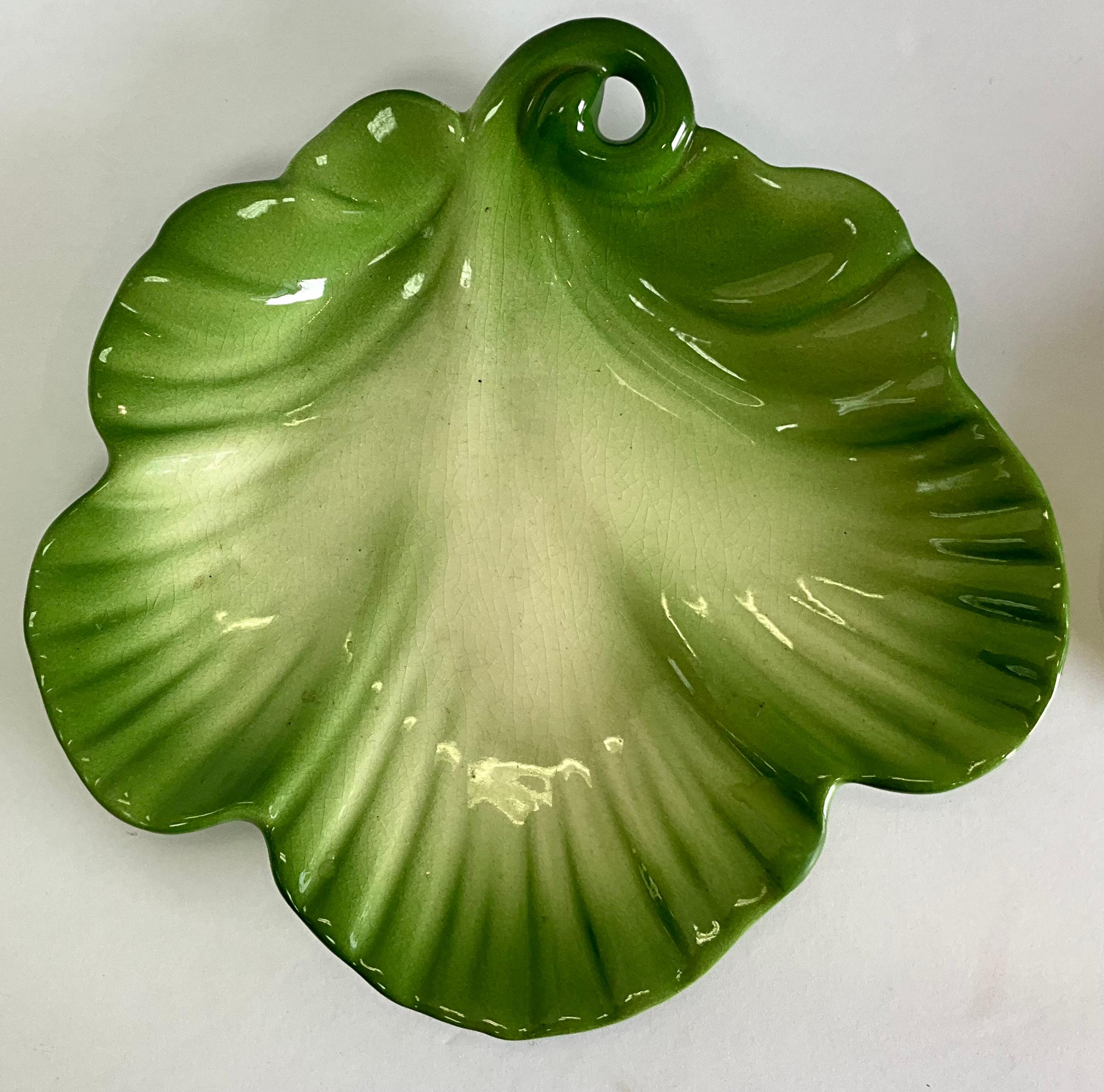 American Midcentury California Pottery Lettuce / Cabbage Plates by Brad Keeler For Sale