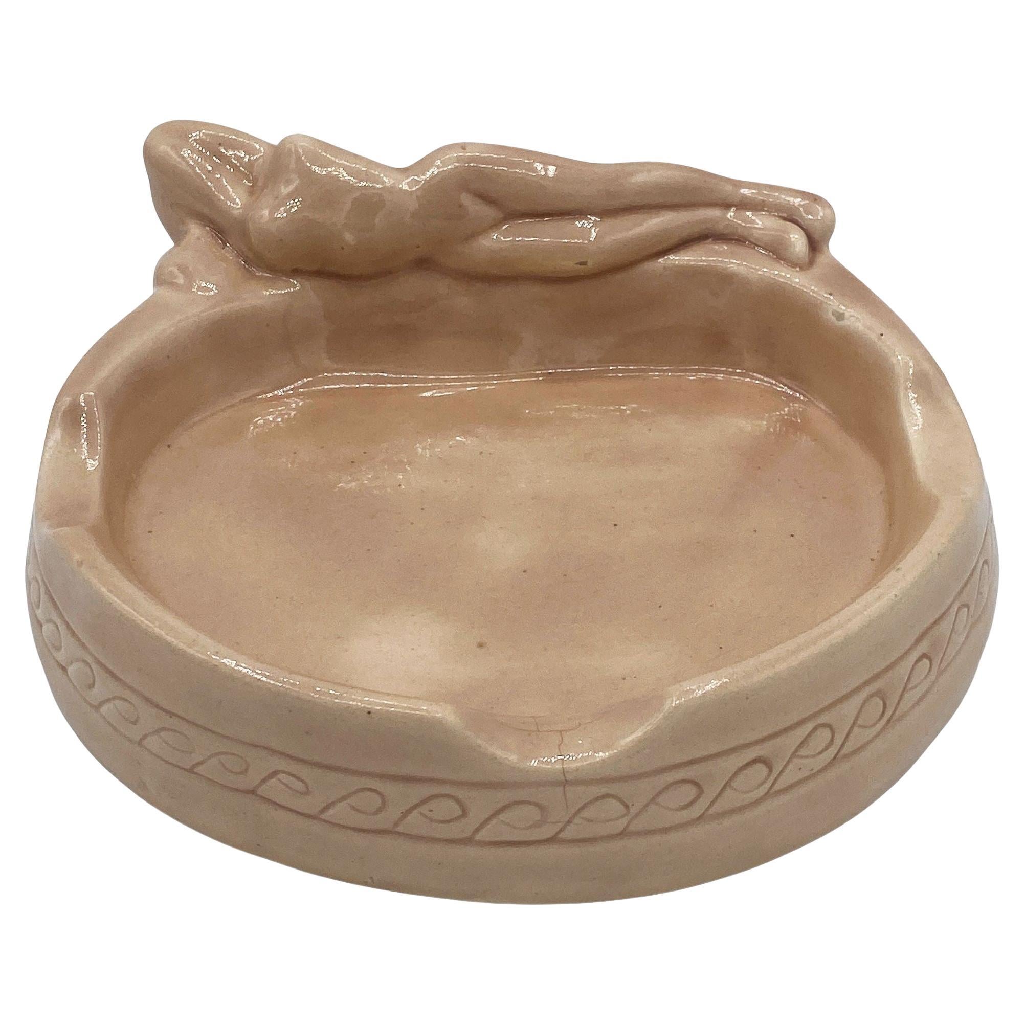 Mid-century California Pottery Nude Female Ashtray by Dorothy Kindell