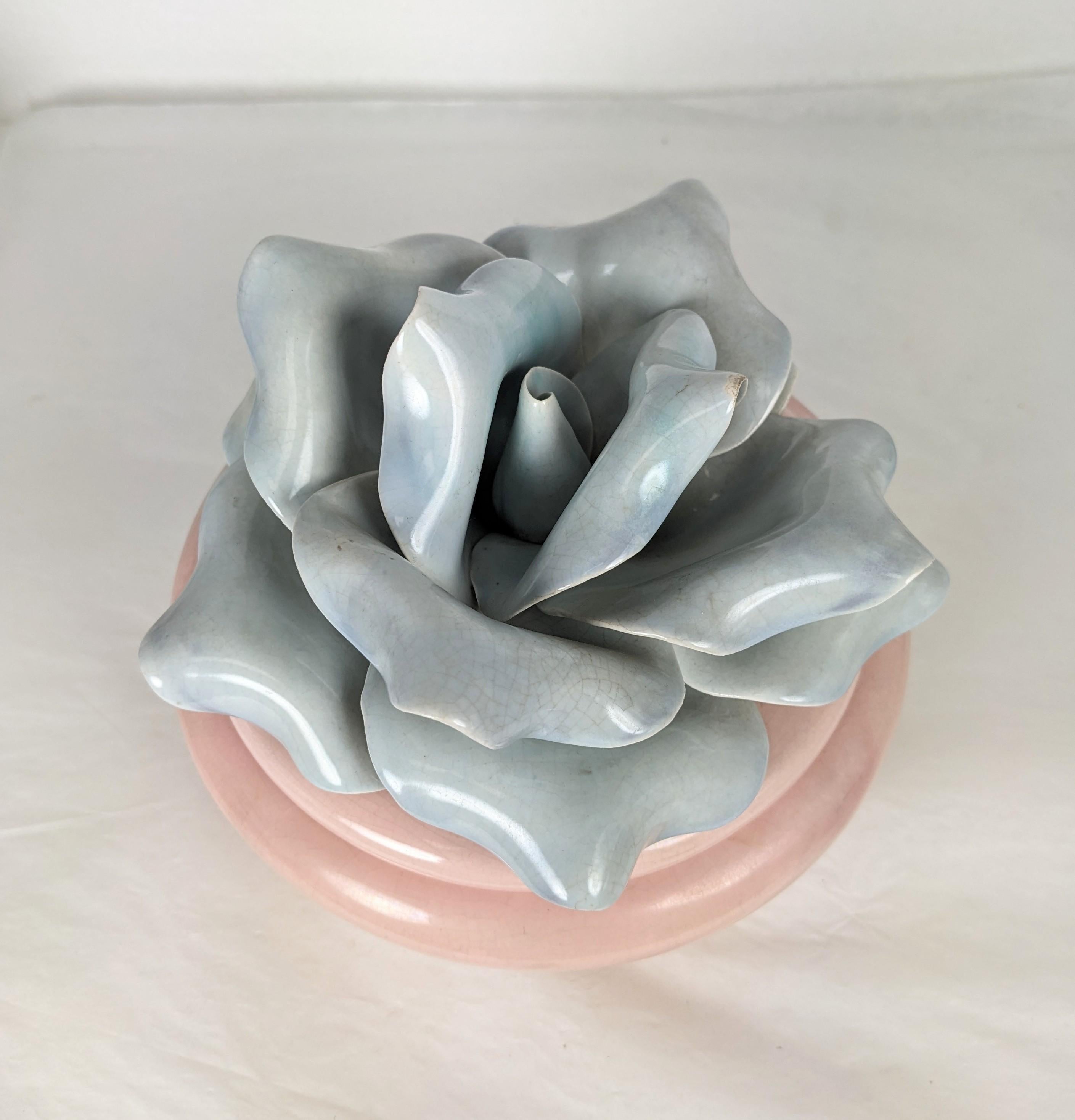 Mid-20th Century Mid Century California Pottery Rose Box For Sale