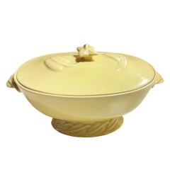 Mid-Century California Pottery Yellow Casserole Dish w/ Lid by Vernon Kilns